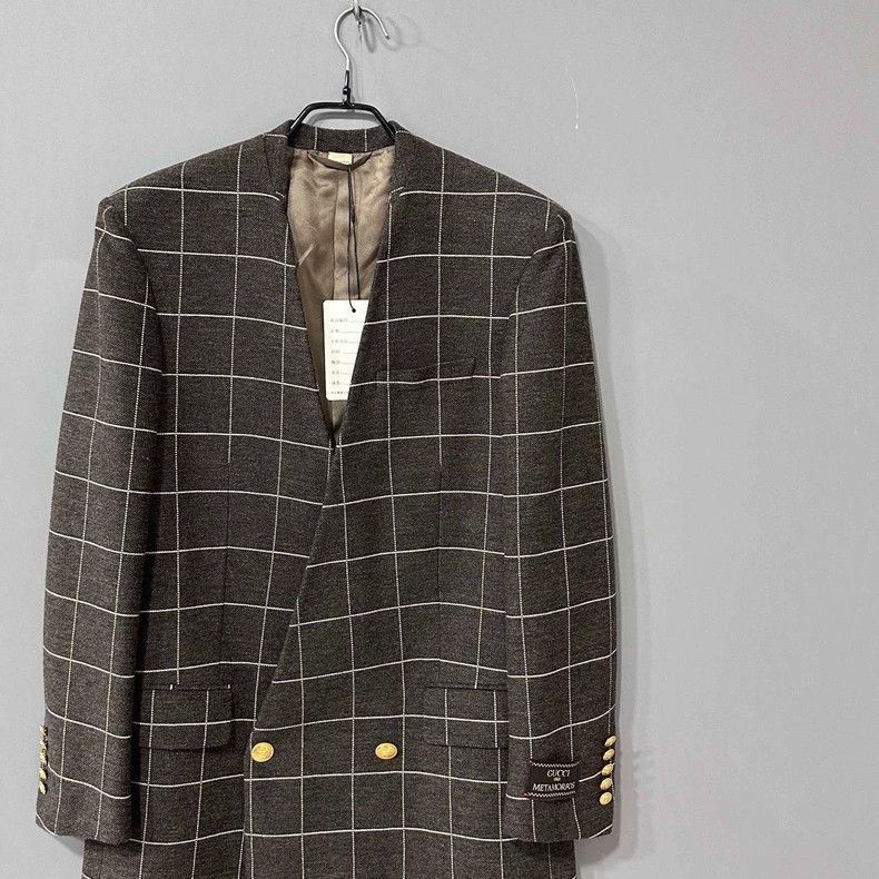 Gucci Gucci Checked Wool Blazer Jacket-2505 Size L / US 10 / IT 46 - 2 Thumbnail