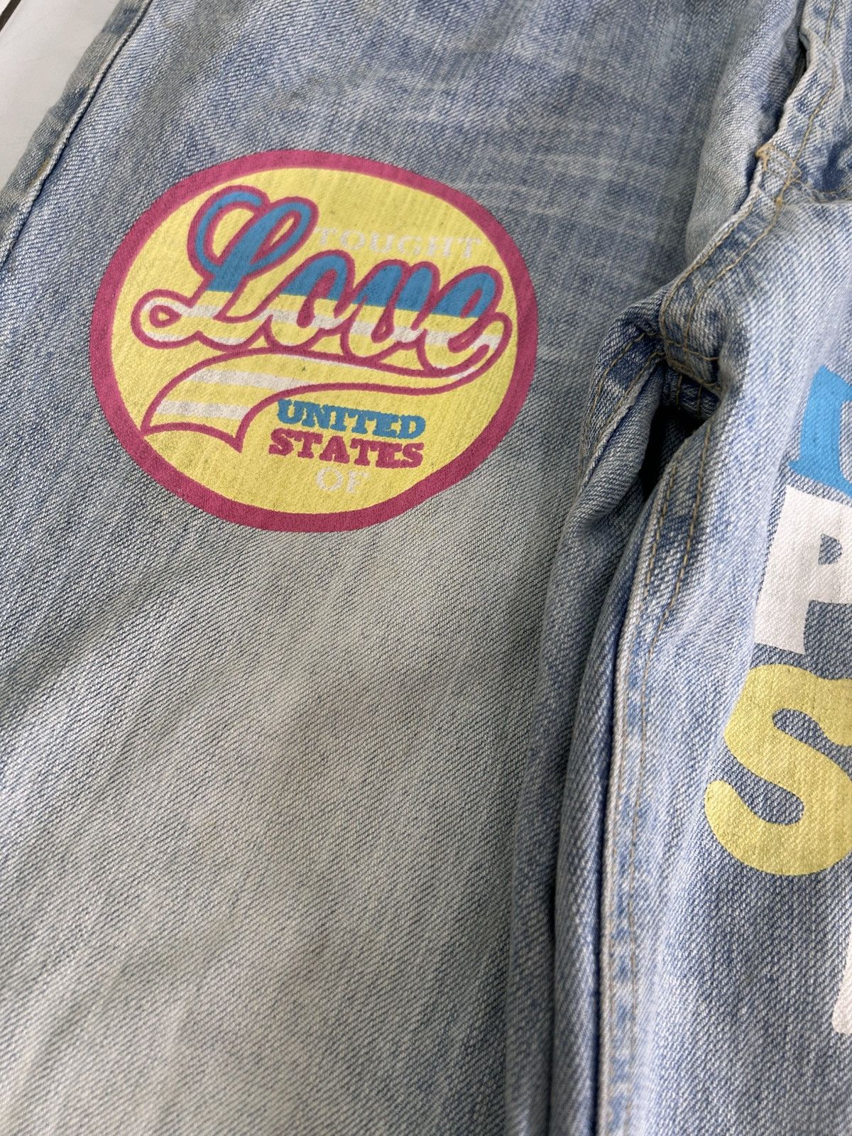 Japanese Brand × Vintage Vintage Japanese CLONE DEVGRU Love Peace Surf Jeans Size US 31 - 11 Thumbnail