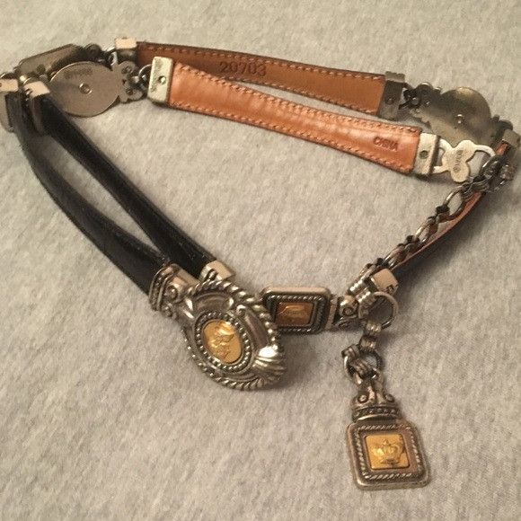 Brighton Vintage Brighton Gold & Silver Chain Black Belt Size ONE SIZE - 1 Thumbnail