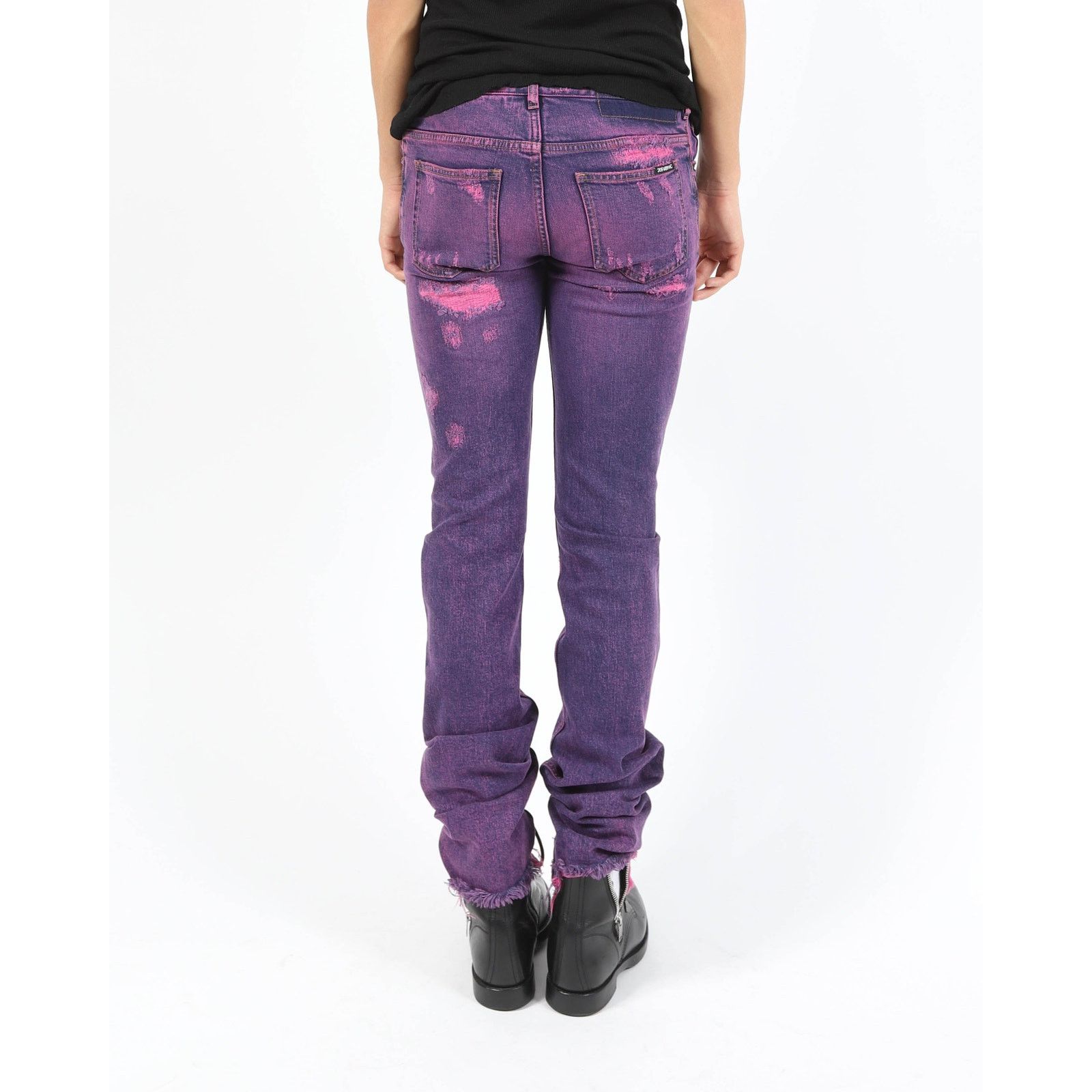 Calvin Klein 205W39NYC SS19 Purple Distressed Denim Sample Size US 30 / EU 46 - 7 Thumbnail