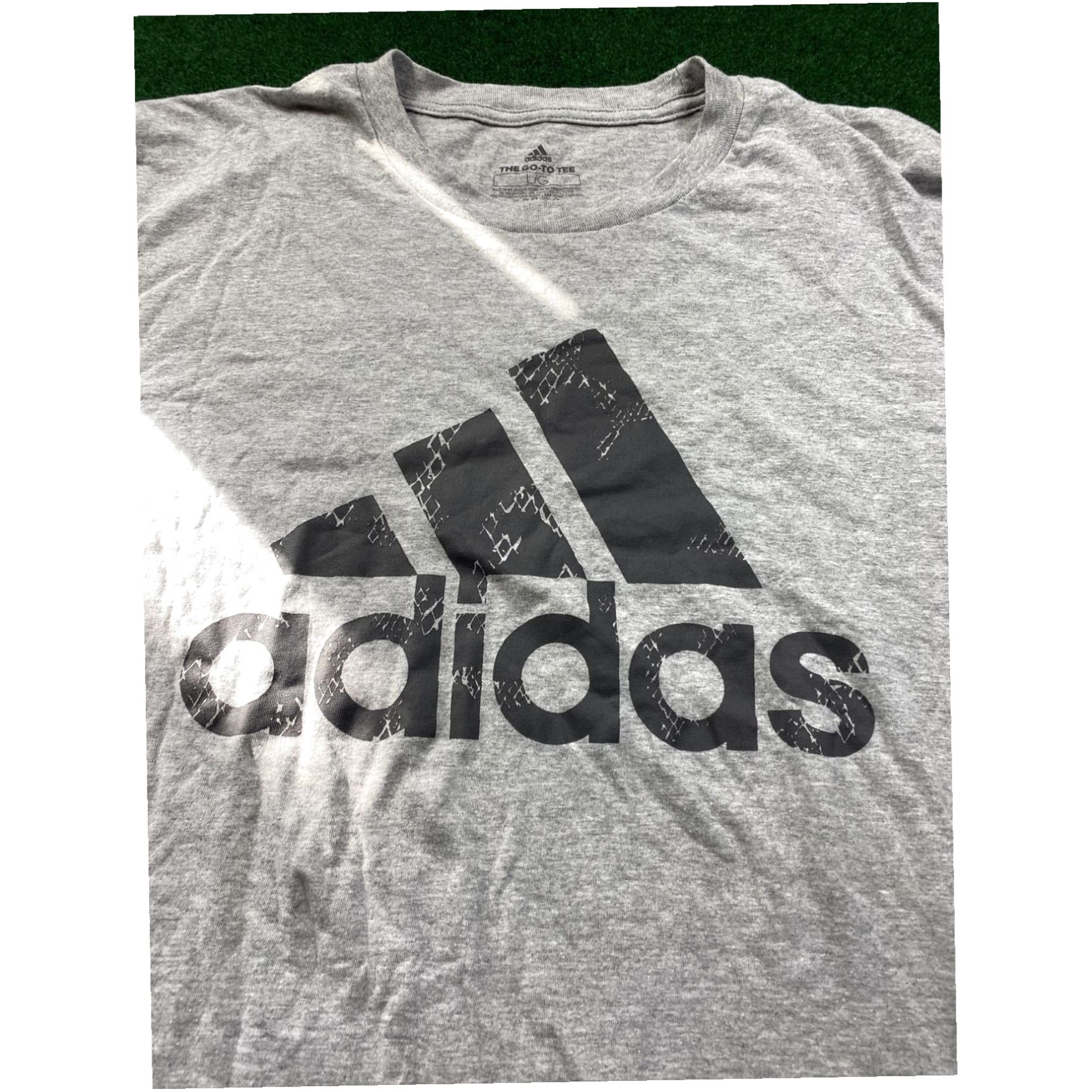 Adidas Adidas The Go-To Tee Sz Large Mens Gray 90% Cotton 10% Polyester Size ONE SIZE - 3 Thumbnail