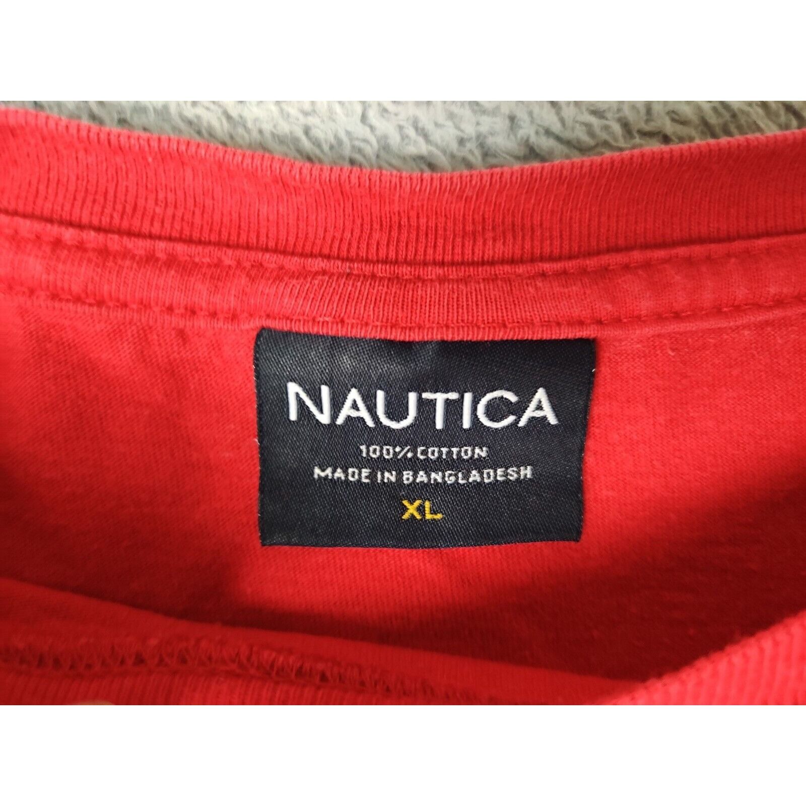 Nautica Nautica Shirt Adult Mens Large Red White Spell Out Size US XL / EU 56 / 4 - 5 Thumbnail