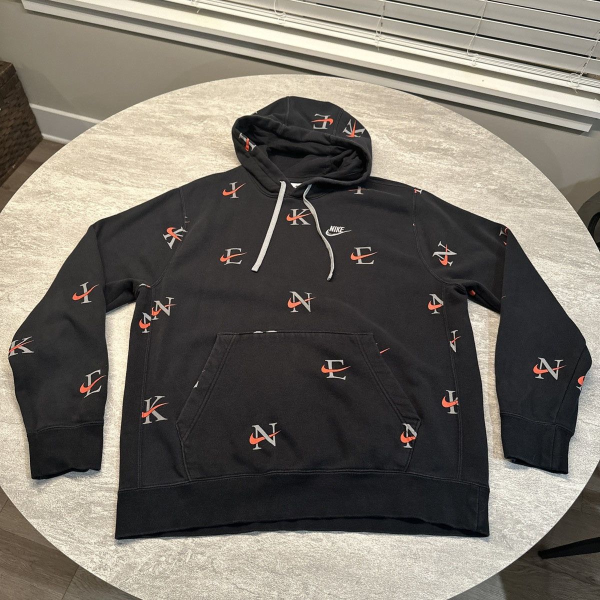 Nike Nike NSW Club AOP Pullover Hoodie Black Sweatshirt Y2K Style Size US L / EU 52-54 / 3 - 1 Thumbnail
