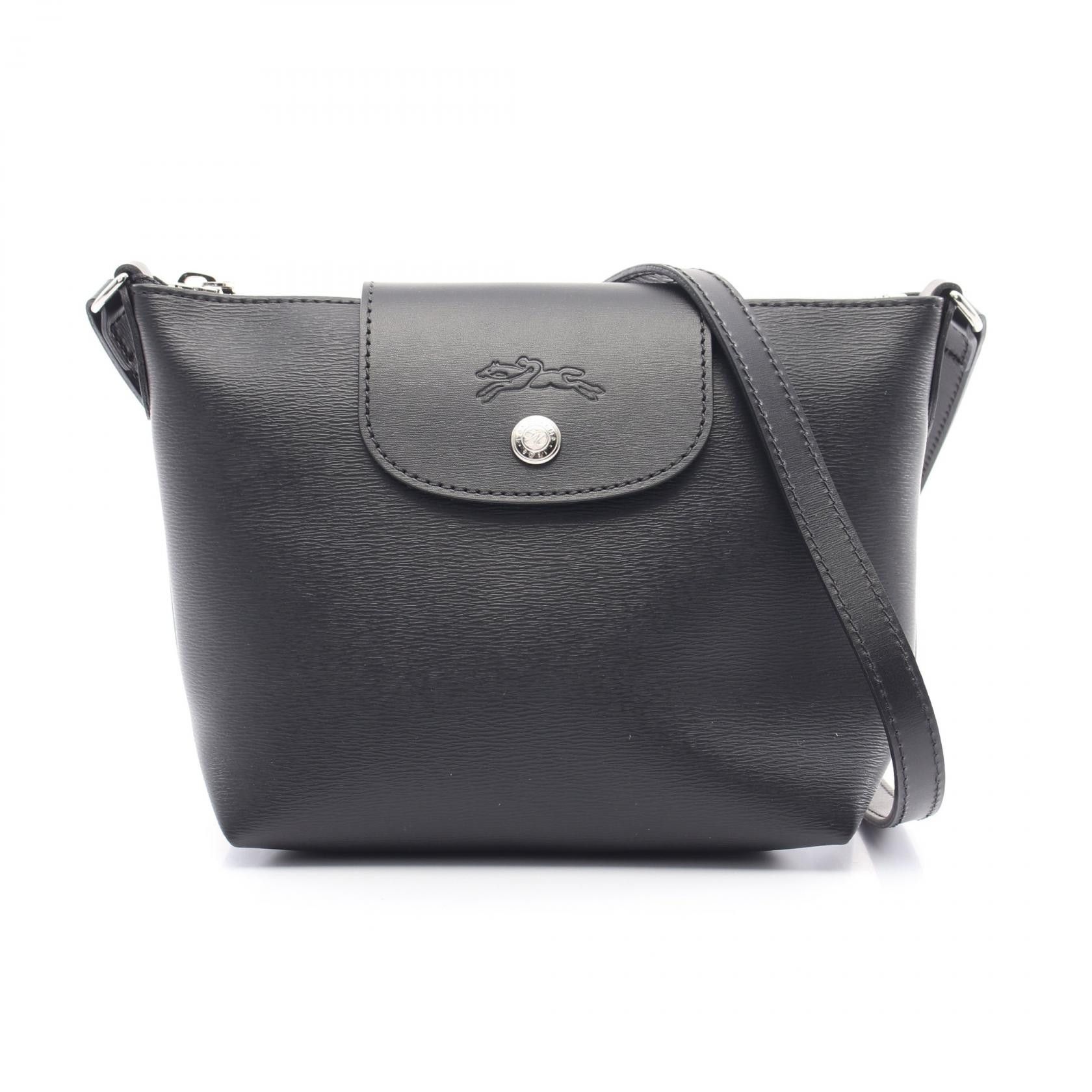Longchamp Longchamp Le Pliage City Pvc Coated Canvas Leather Shoulder Bag Canvas Shoulder Bag 10164Hyq001 in Black, Women's