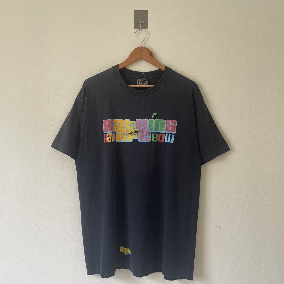 Vintage Thrashed OG BAPE Rainbow Tee Shirt