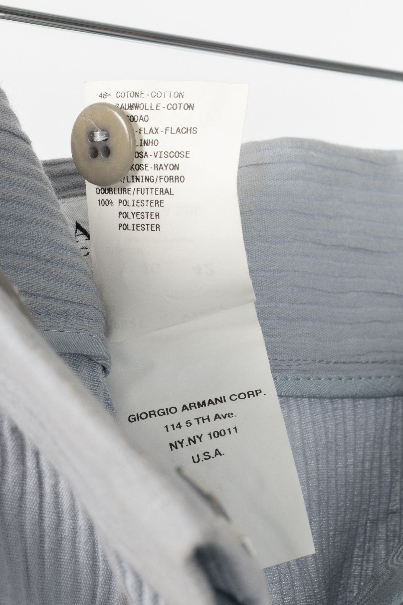 Armani Collezioni Armani Collezioni Cotton/Linen-Blend Wide-Leg Trousers Size 28" / US 6 / IT 42 - 9 Thumbnail