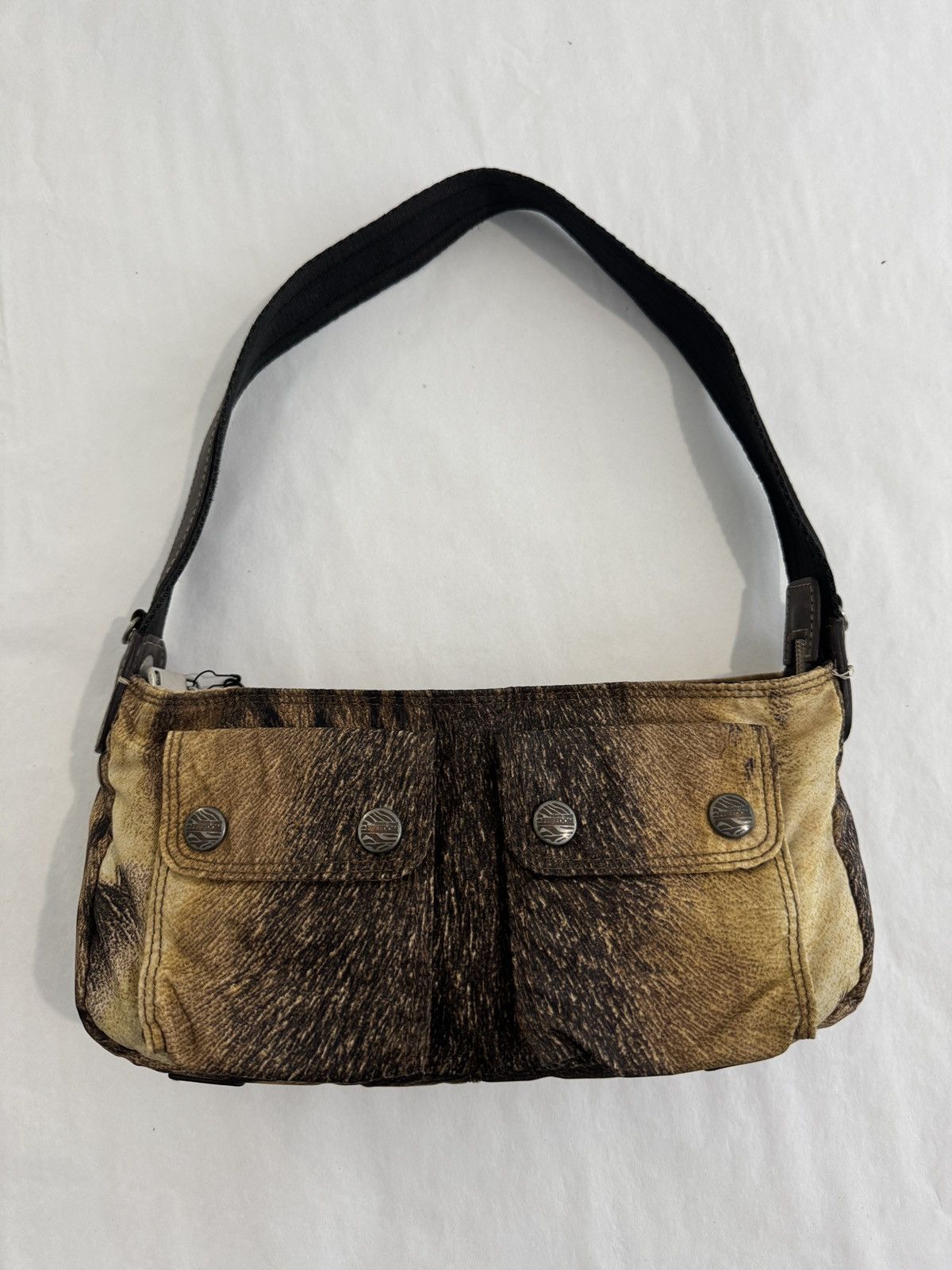 Roberto Cavalli Vintage Leopard Baguette Bag Cargo in Beige, Women's