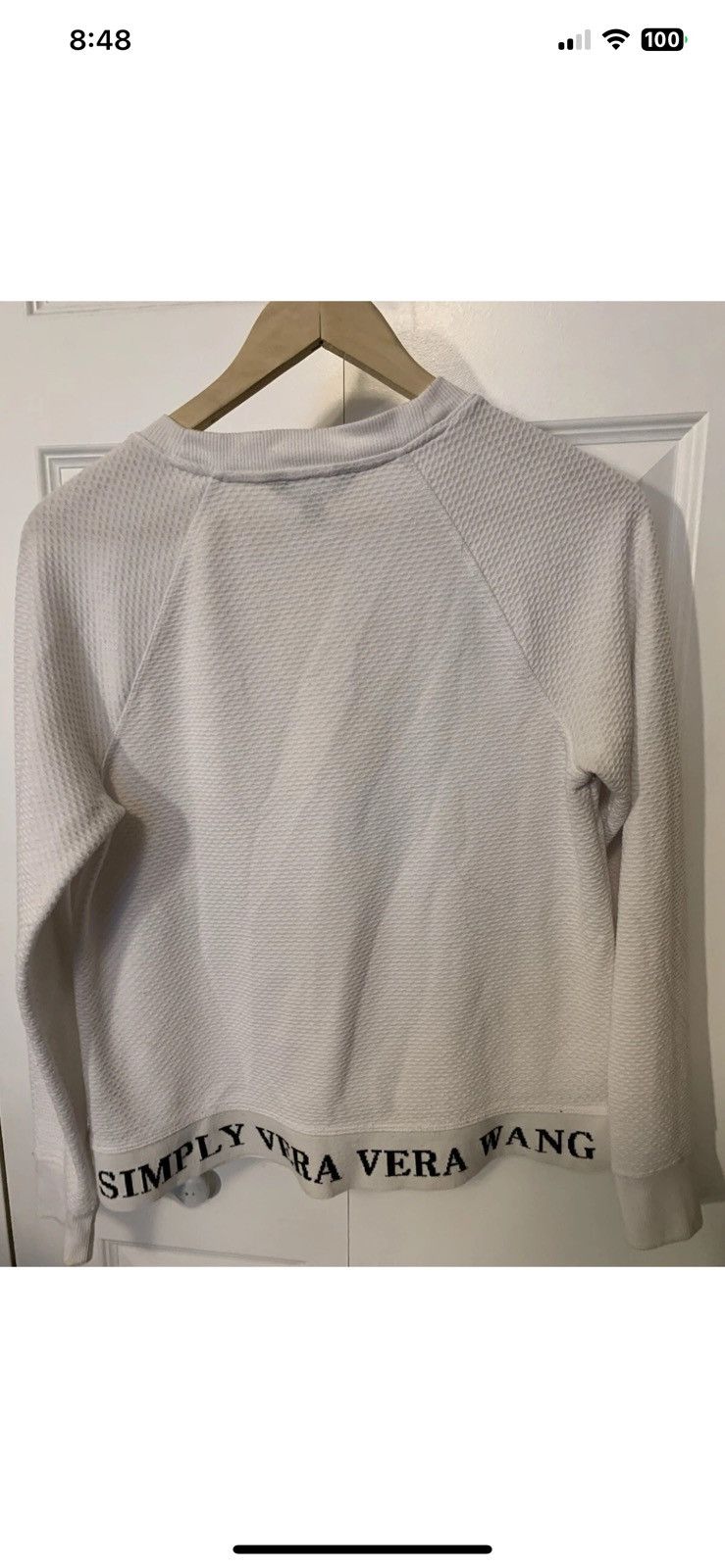 Vera Wang Simply Vera Wang Women's Sz S White Pullover T Shirt Size S / US 4 / IT 40 - 7 Thumbnail