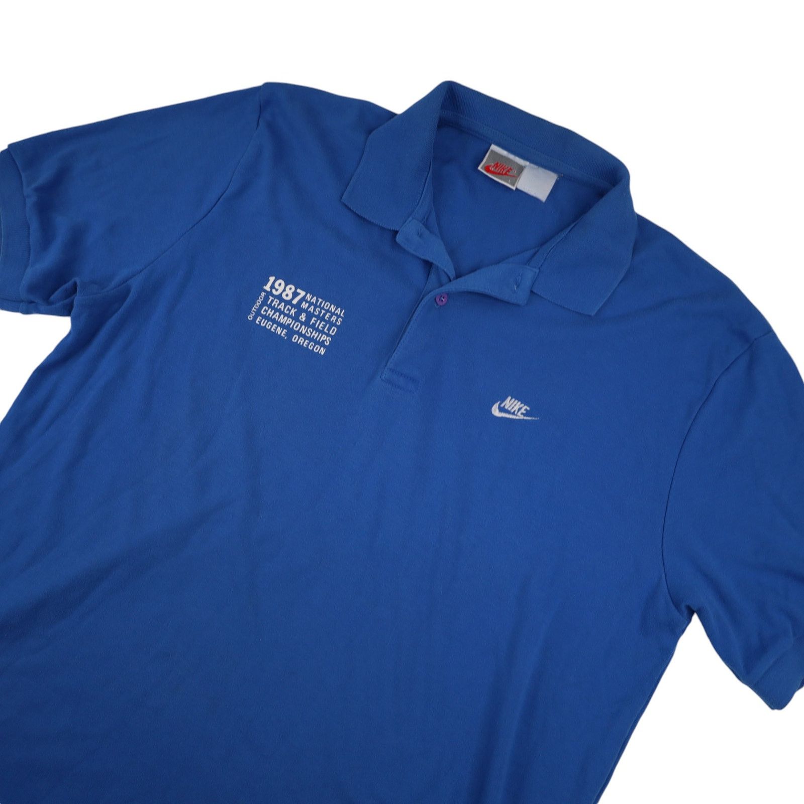 Nike × Vintage Vintage Nike 1987 National Masters Track & Field Polo Shirt Size US L / EU 52-54 / 3 - 2 Thumbnail