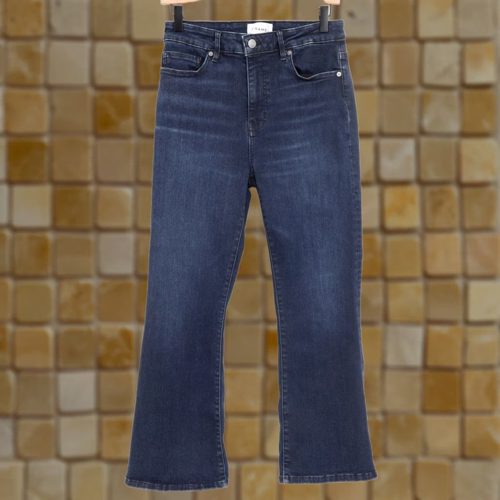 Frame Frame Women's Le Cropped Mini Bootcut Jeans Guilty Blue Sz 29X25.5 Size 29" - 1 Thumbnail