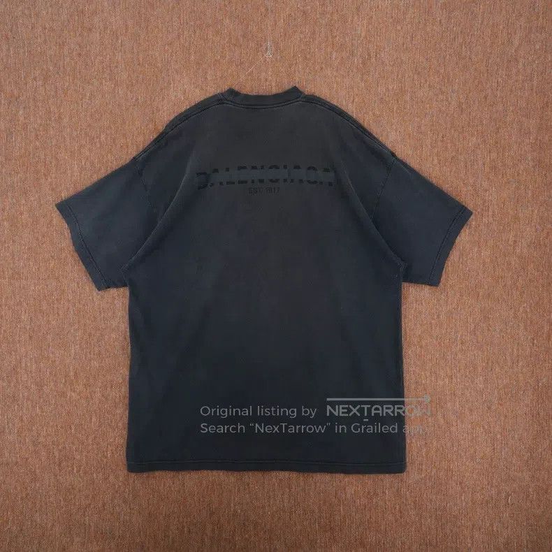 Balenciaga Balenciaga Covered Tape Logo Washed Distressed Short Sleev Size US S / EU 44-46 / 1 - 2 Thumbnail