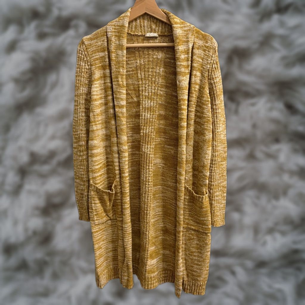 Anthropologie Anthropologie Cardigan Women's M Mustard Marled Open Front Sweater Size M / US 6-8 / IT 42-44 - 1 Thumbnail
