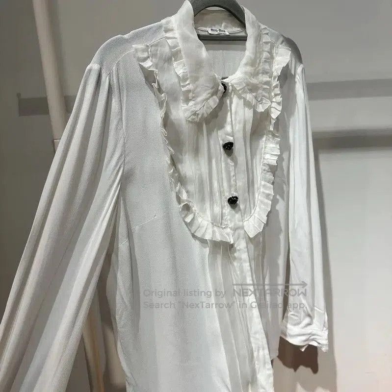 Miu Miu Miu Miu White Silk Women's Shirt . Size M / US 6-8 / IT 42-44 - 6 Thumbnail