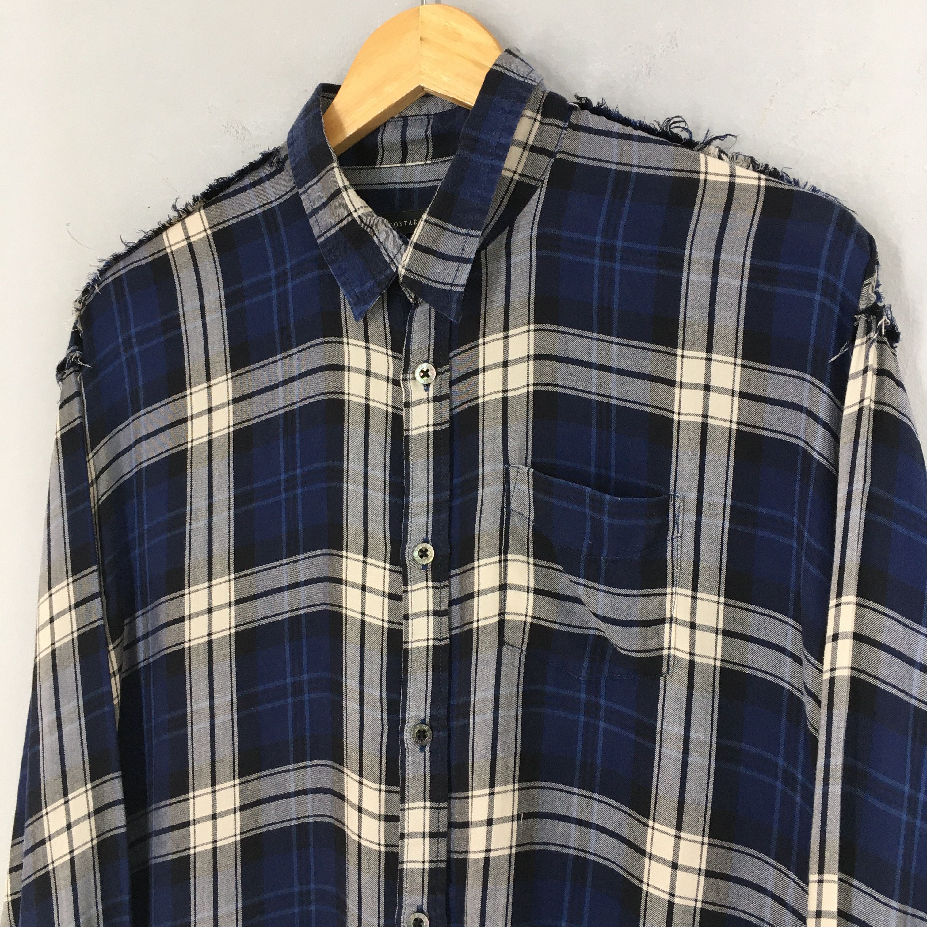 Vintage Fuga Japan Flannel Checked Plaid Shadow Shirt Medium