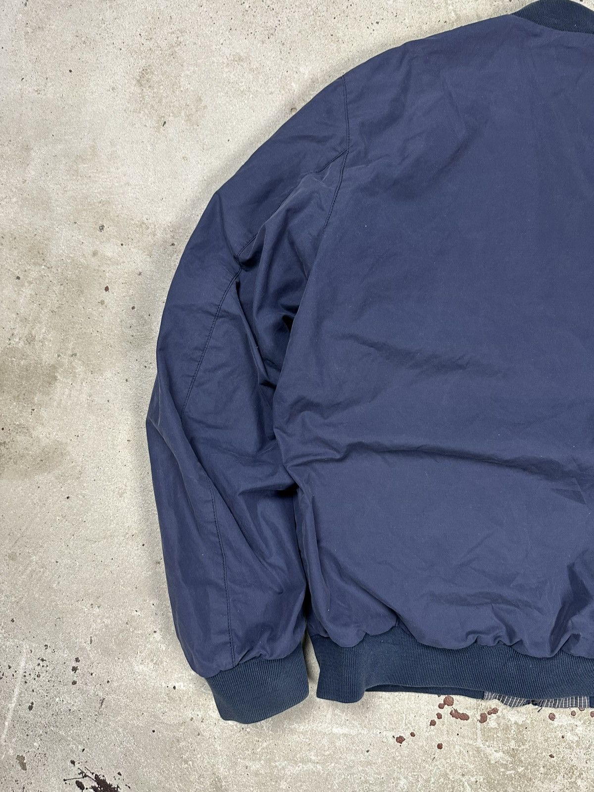 Lacoste × Vintage Vintage 90s Lacoste Reversible Bomber Jacket Navy Check Size US L / EU 52-54 / 3 - 19 Thumbnail