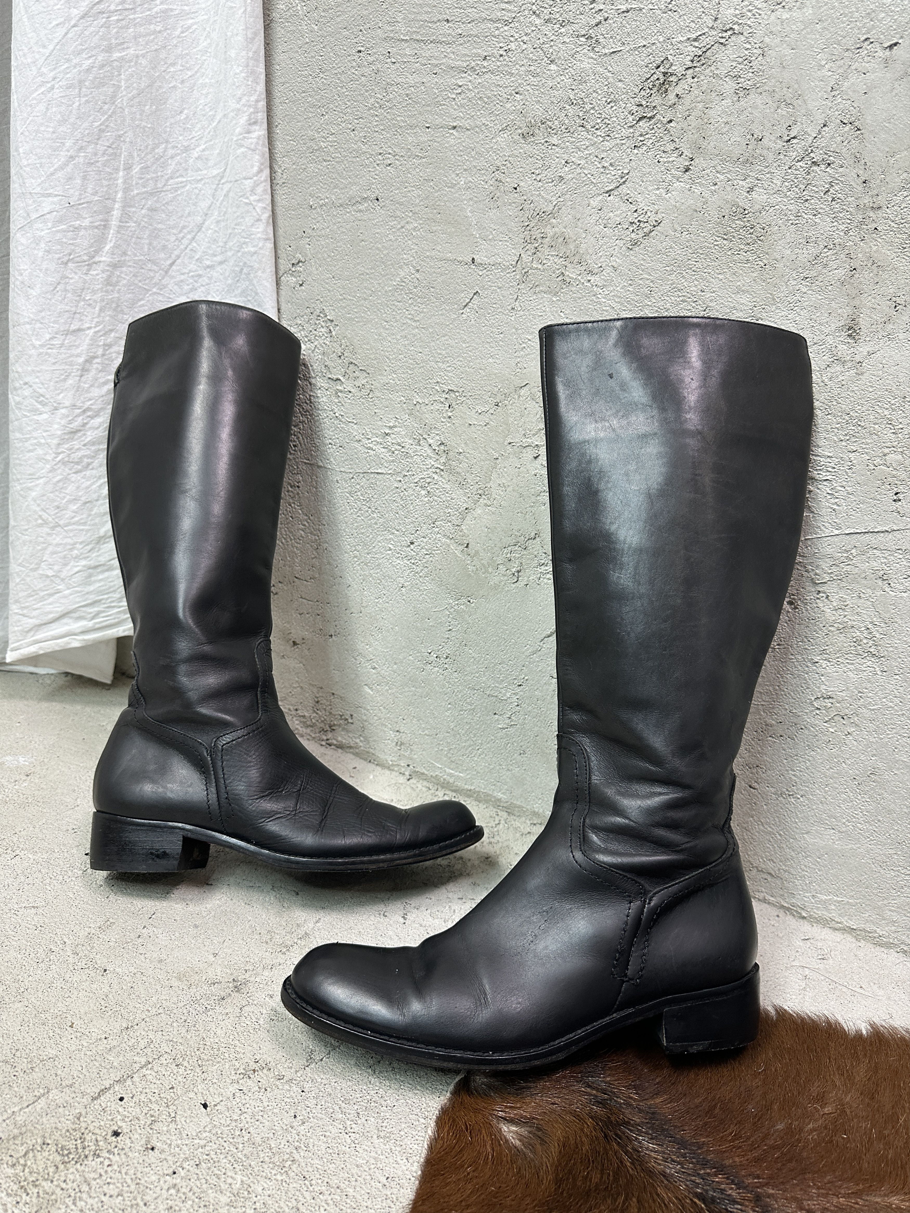 Vintage Vintage Leather Grunge Biker Made in Italy Boots 90s Size US 8 / IT 38 - 1 Thumbnail