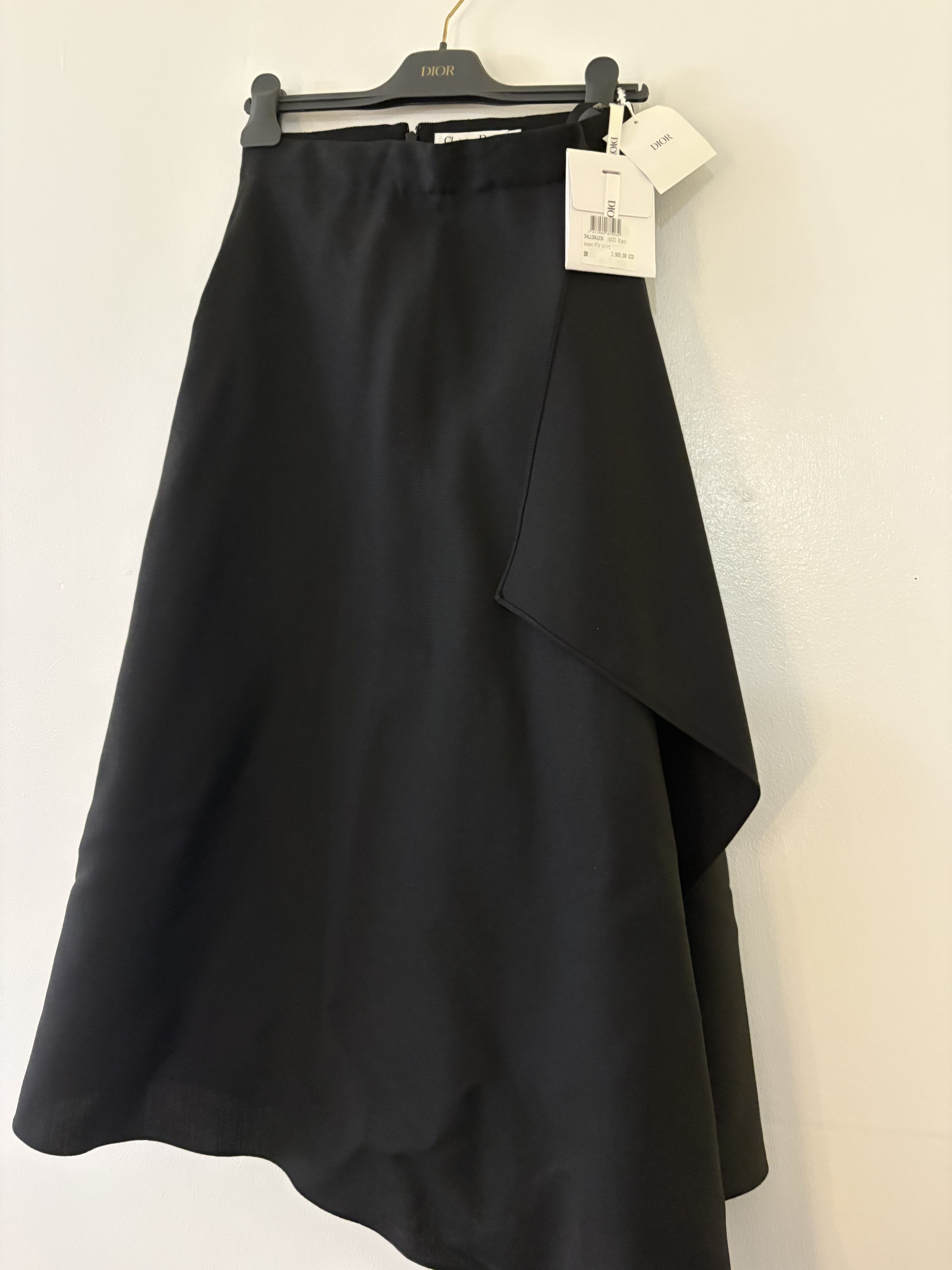 Dior DIOR Midi Draped Skirt in Black SZ 6 NWT Originally $2900 Size 28" / US 6 / IT 42 - 4 Thumbnail