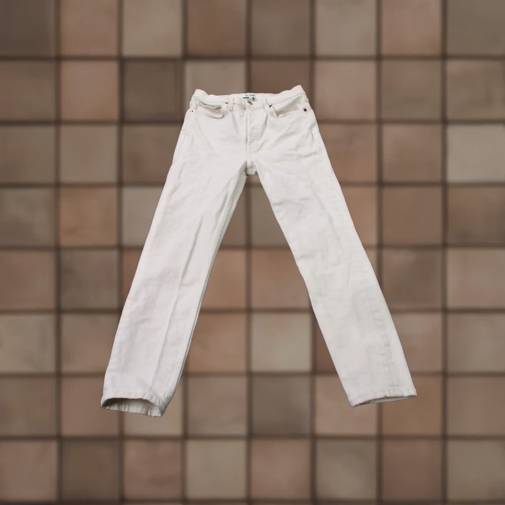 RE/DONE Re Done Pants Womens White Chino 90s High Rise Ankle Crop Straight Stretch 28 Size 28" / US 6 / IT 42 - 1 Thumbnail