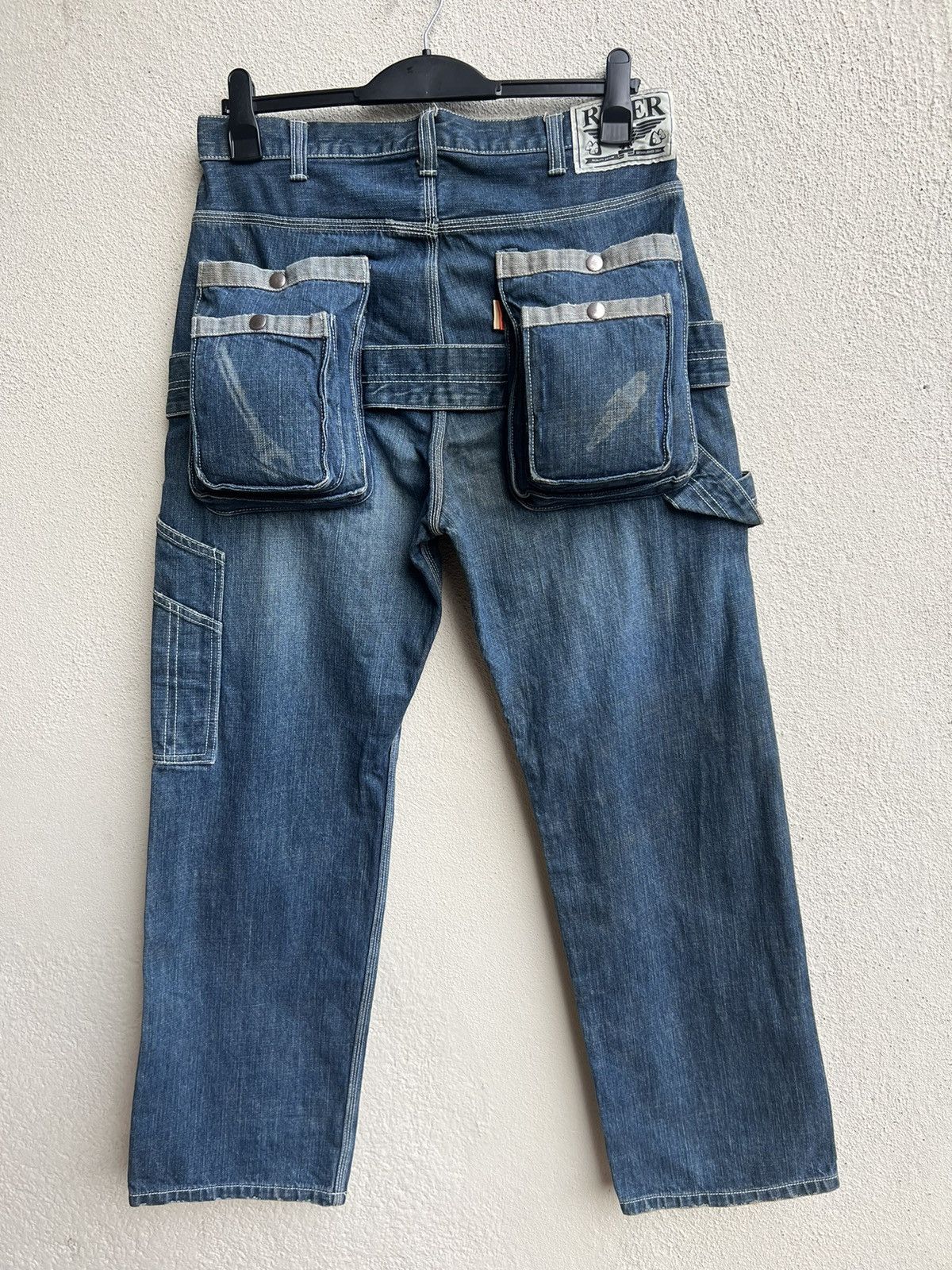Vintage VTG REFER Japan Paint Splashed Distress Denim Cargo Jeans Size US 32 / EU 48 - 14 Thumbnail