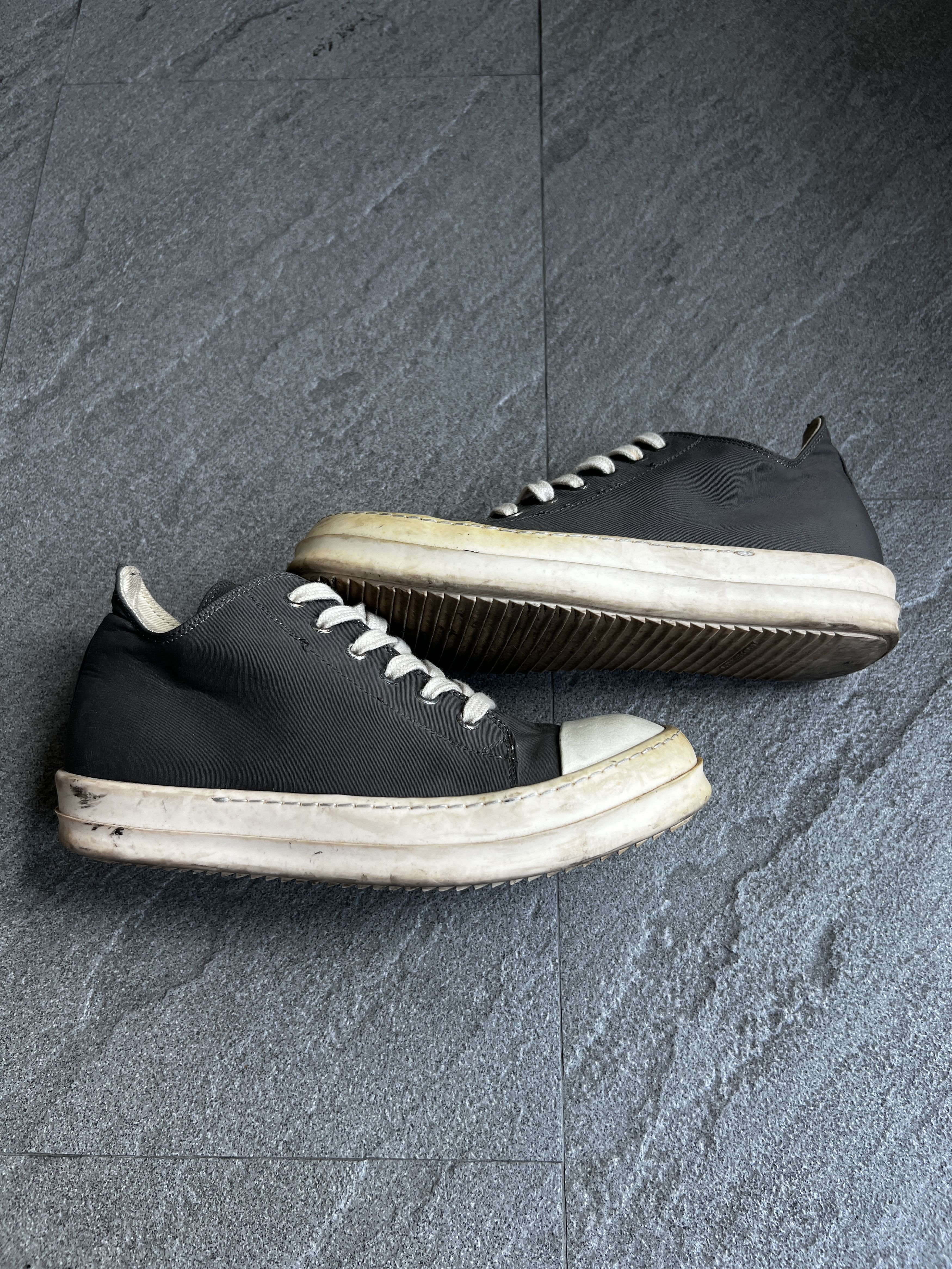 Rick Owens Drkshdw Rick Owens DRKSHDW Ramones Low Grey Canvas EU39.5 Italy Size US 6.5 / EU 39-40 - 2 Thumbnail