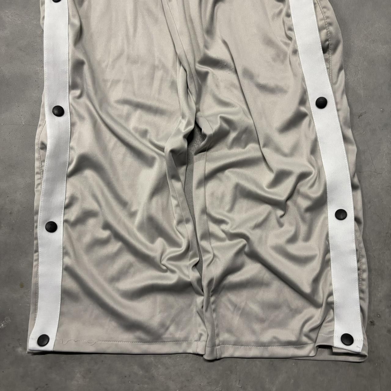 Japanese Brand × Vintage Crazy Vintage Y2K/2000s Cream White Striped Streetwear Skater Tear-Away Track Pants! Size US 30 / EU 46 - 4 Thumbnail