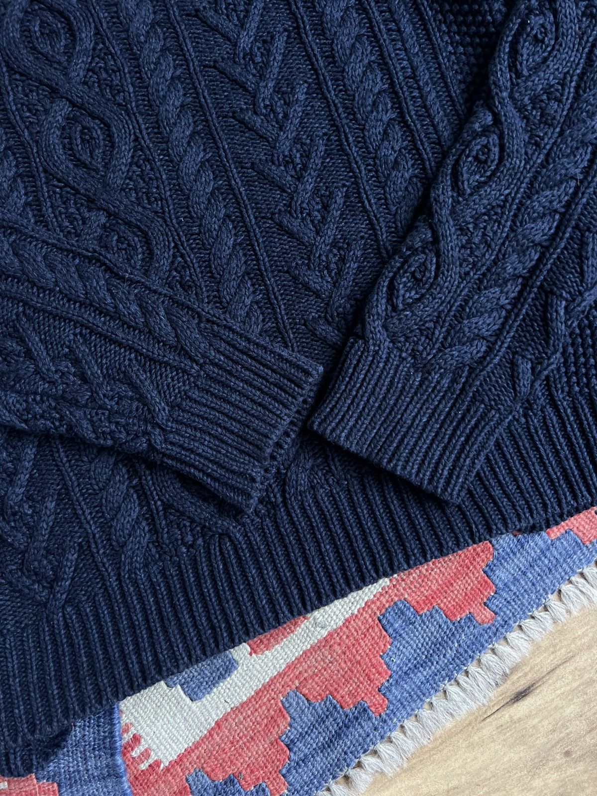Polo Ralph Lauren Polo by Ralph Lauren Aran Heavy Knitted Indigo Sweater Size US L / EU 52-54 / 3 - 11 Thumbnail
