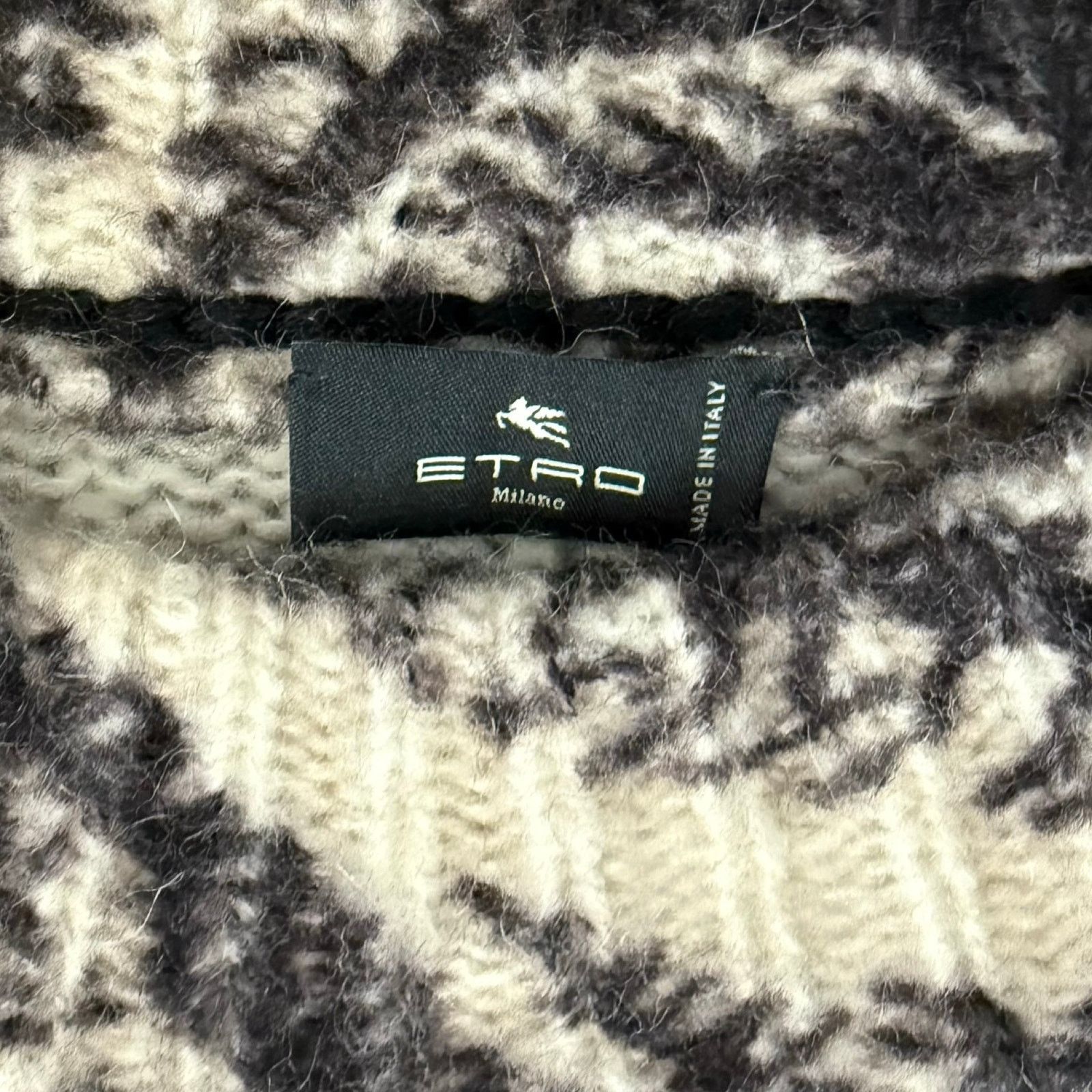 Etro Etro Brown Cream Foliage Oversize Coated Wool Sweater 40 / M Size M / US 6-8 / IT 42-44 - 7 Thumbnail