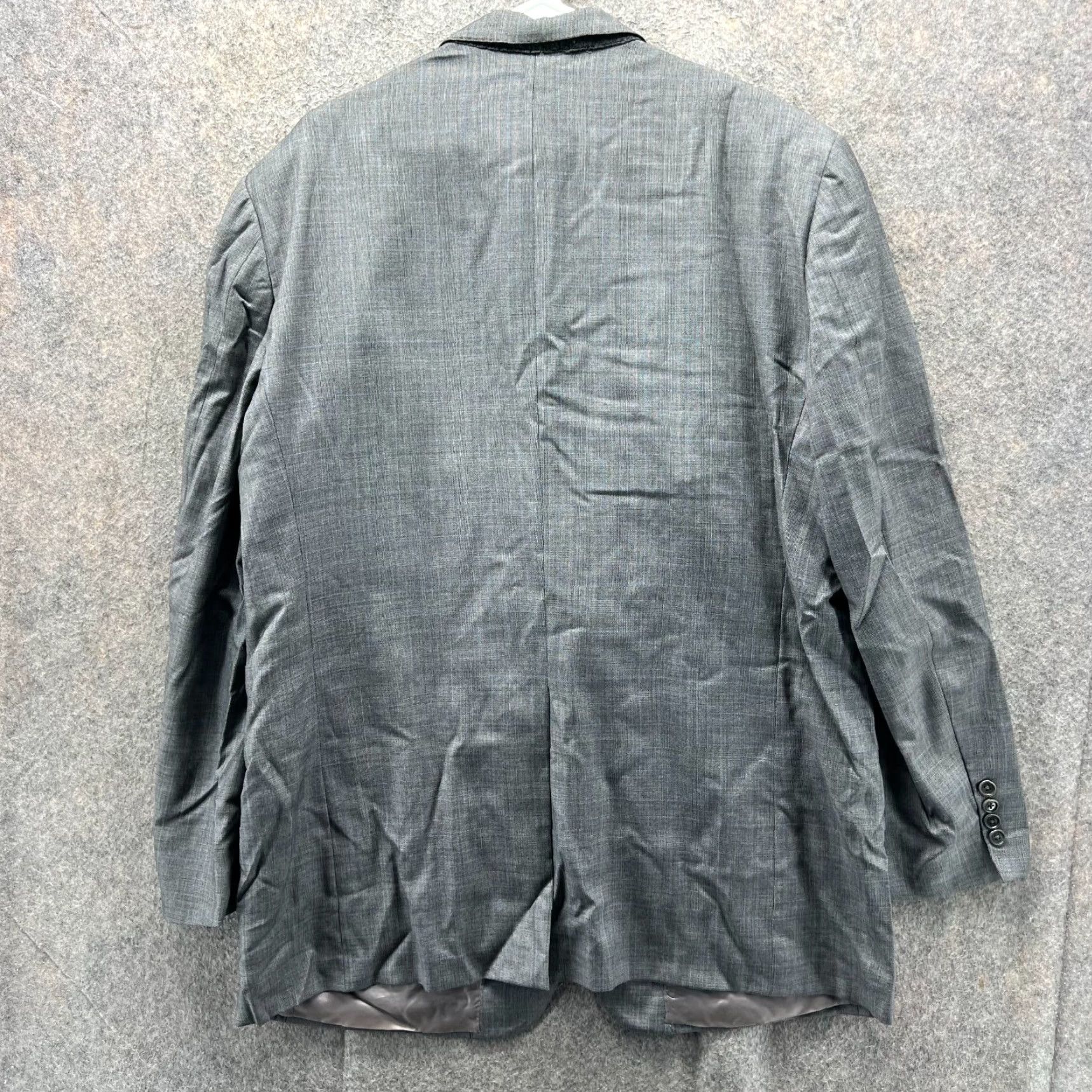 Brooks Brothers Brooks Brothers Blazer Men 46L Gray Wool Jacket Single-Breasted Notch Lapel Two-Button Front Long Solid Pinstripes (Sport Coat) Mens Size 46R - 2 Thumbnail
