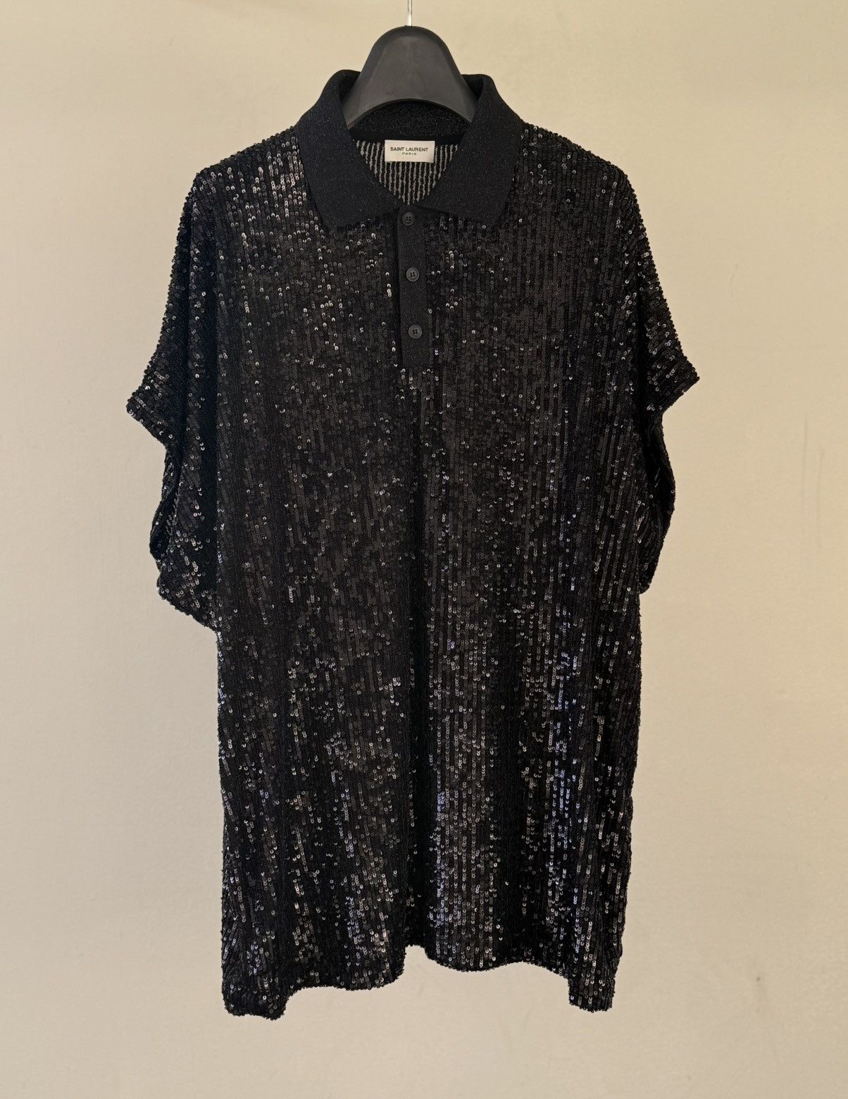 Saint Laurent Oversized Sequin Polo