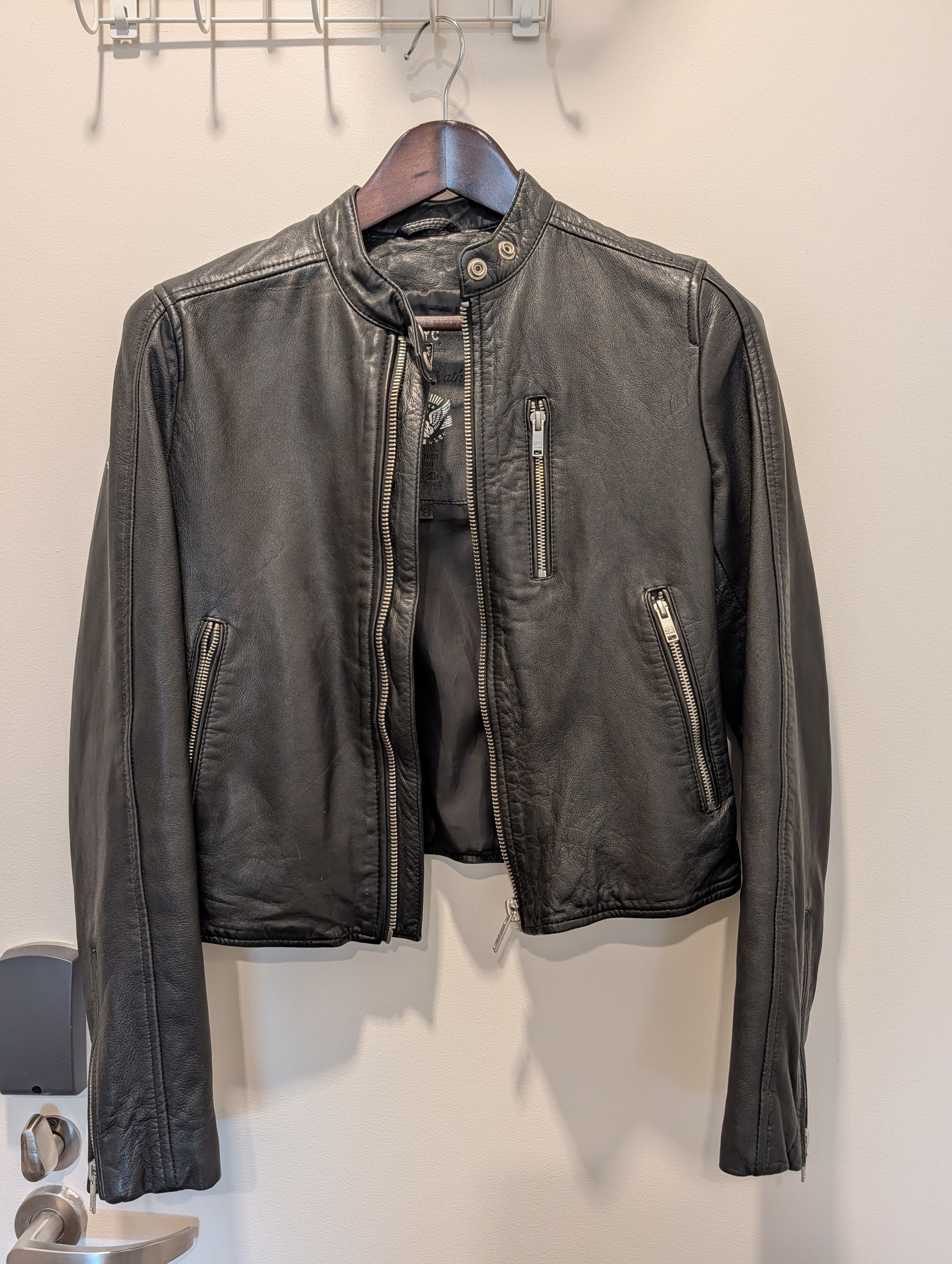 Superdry Superdry Black Leather Jacket for Women Size S Size S / US 4 / IT 40 - 1 Thumbnail