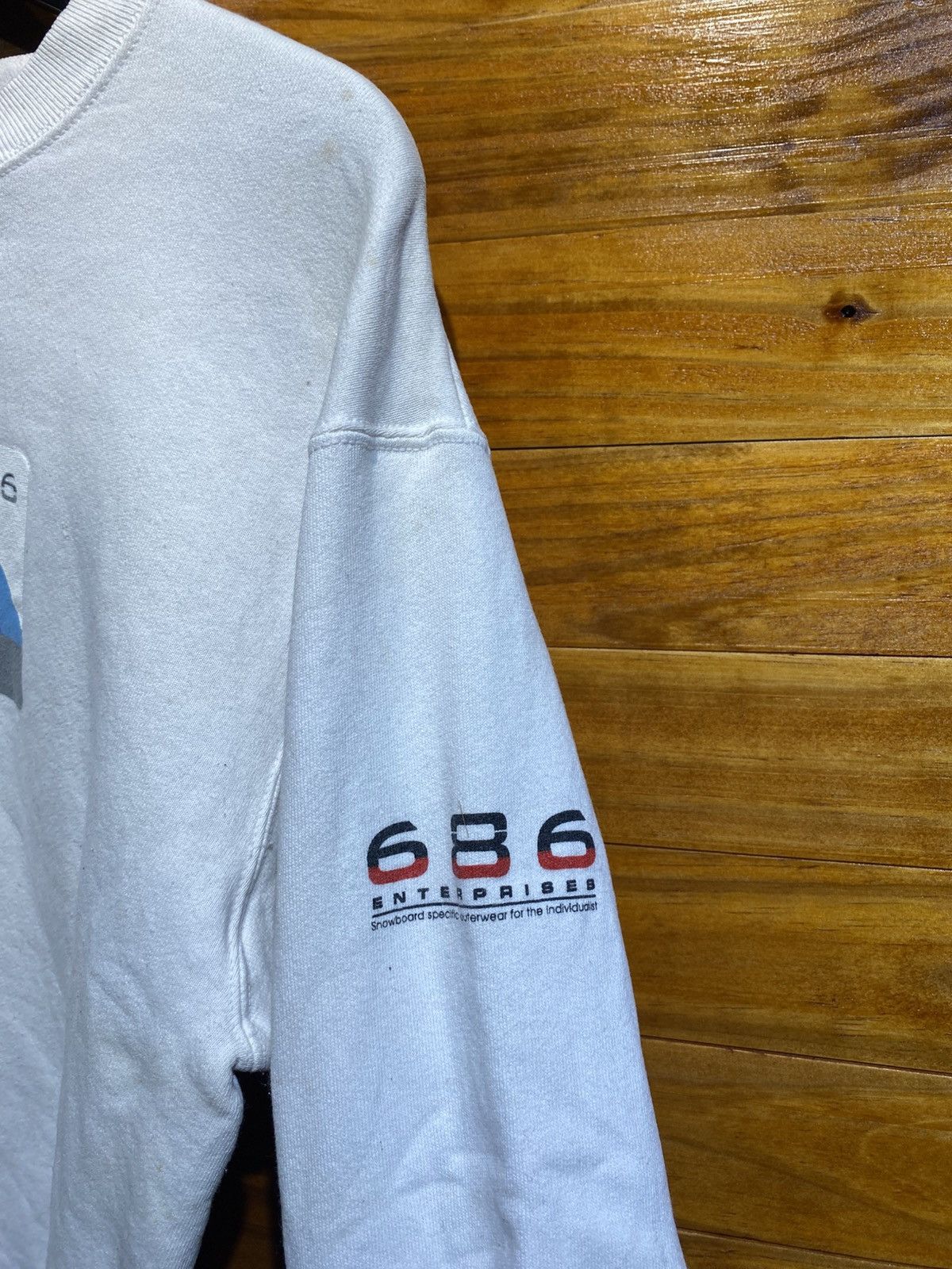 686 Vintage 686 Enterprises Snowboarding Sweatshirt White Size US M / EU 48-50 / 2 - 7 Thumbnail