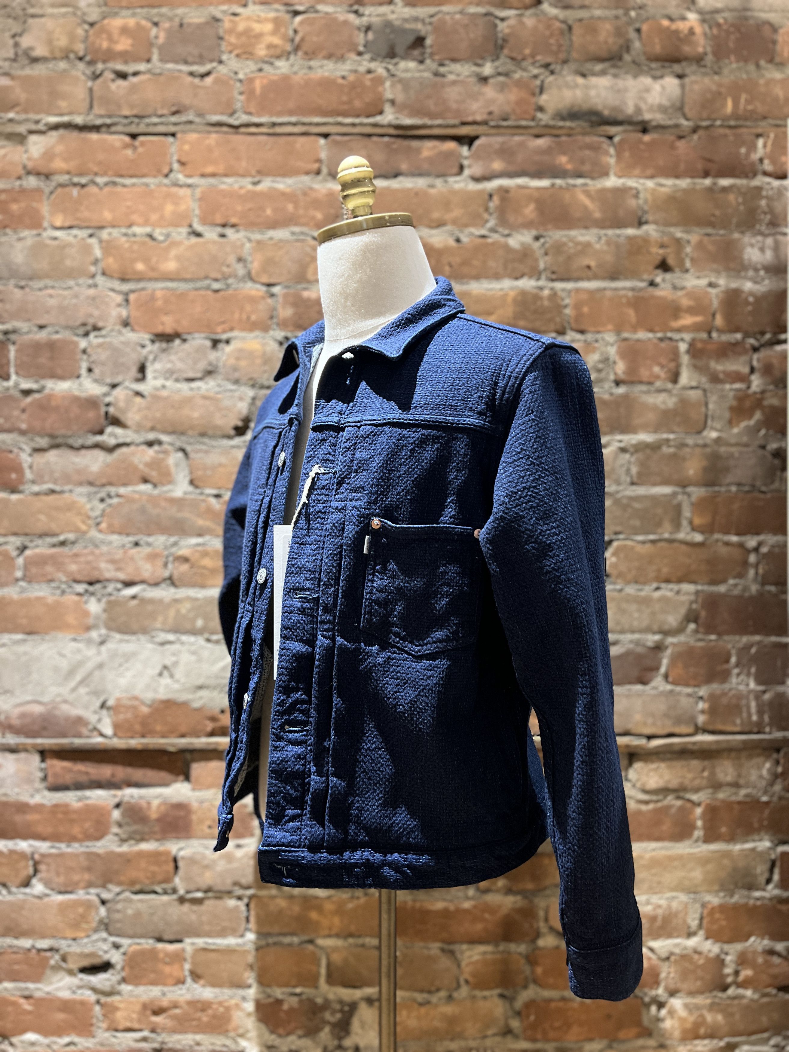 Other Omoto Denim 3121 15oz Ori-Sashi Sashiko Type 1 Jacket Size US M / EU 48-50 / 2 - 2 Thumbnail