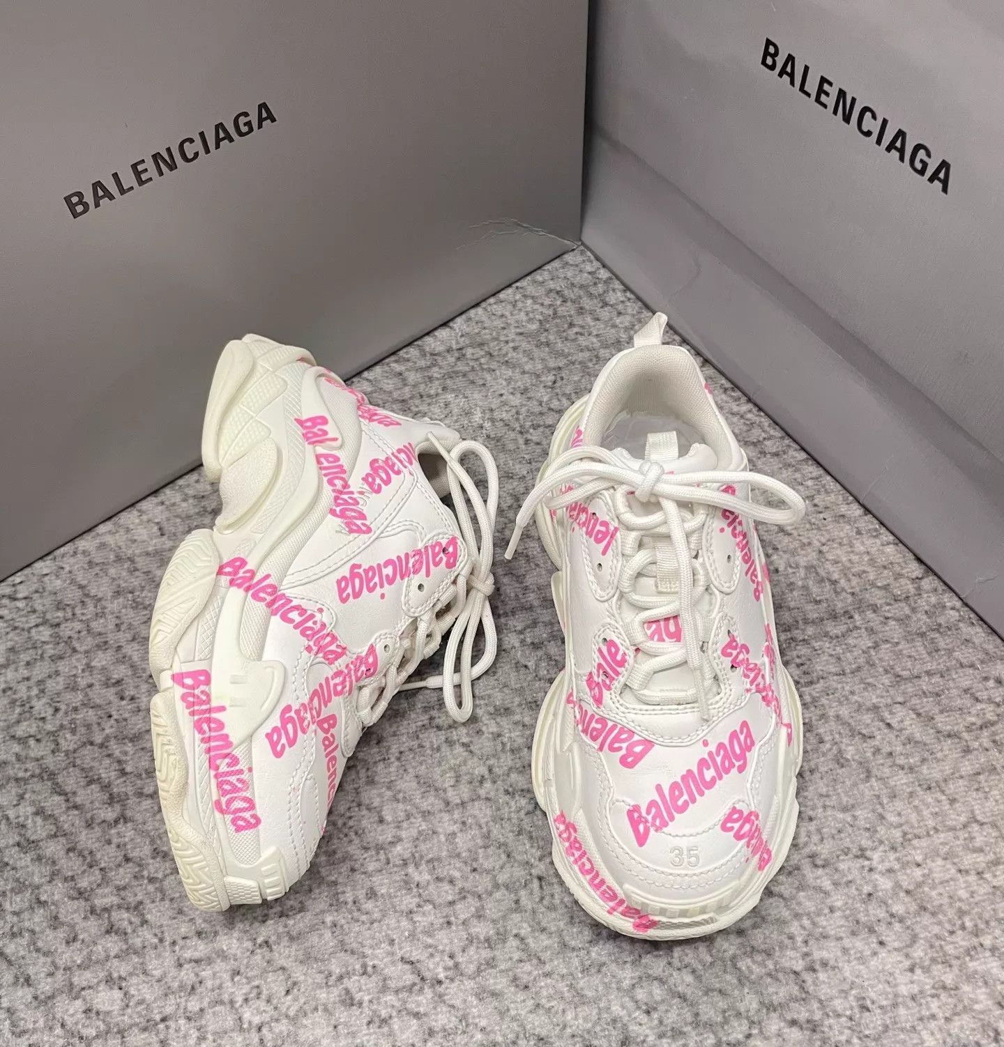 Balenciaga Balenciaga Triple S White Pink Women's 35 Size US 4.5 / IT 34.5 - 3 Thumbnail