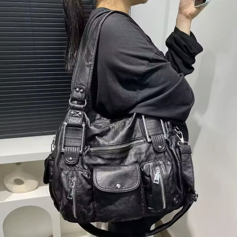 Leather Multi-Pocket Shoulder Crossbody Bag Size ONE SIZE - 2 Thumbnail