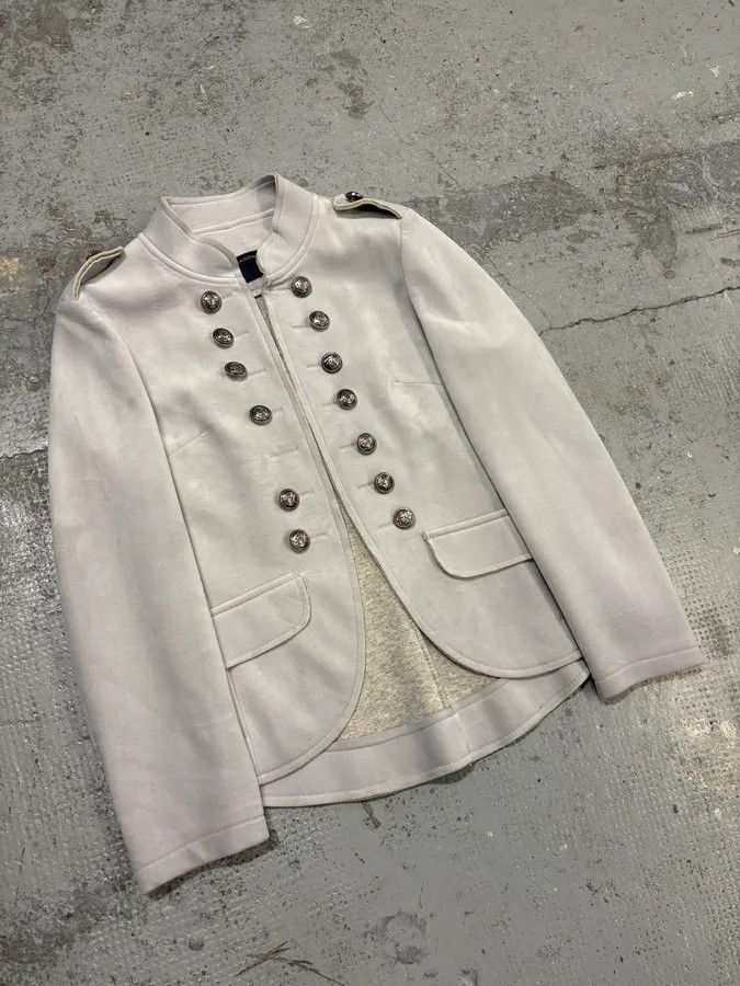 Roberto Cavalli 2000s Roberto Cavalli Grey Officer Double-Breasted Blazer Jacket Size M / US 6-8 / IT 42-44 - 4 Thumbnail