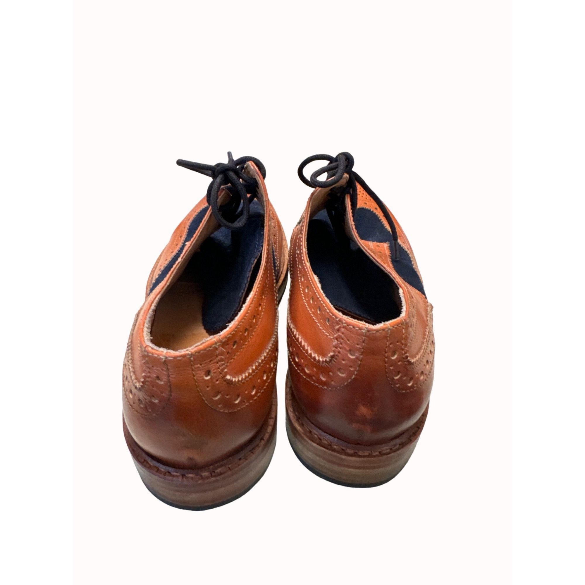 Designer Paul Malone Palm beach Bradford men’s brown navy blue Oxford Size US 10 / EU 43 - 4 Thumbnail