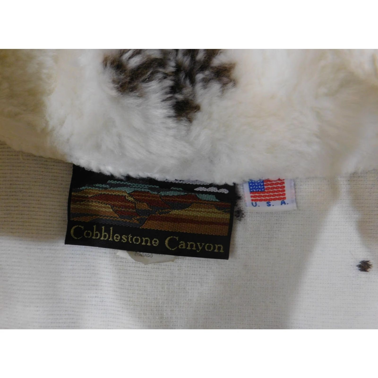 Vintage Cobblestone Canyon Vest Womens XL White Sherpa Fleece Zip Winter Made USA Beige Brown Snowflake Pine Tree Pattern Size XL / US 12-14 / IT 48-50 - 7 Thumbnail