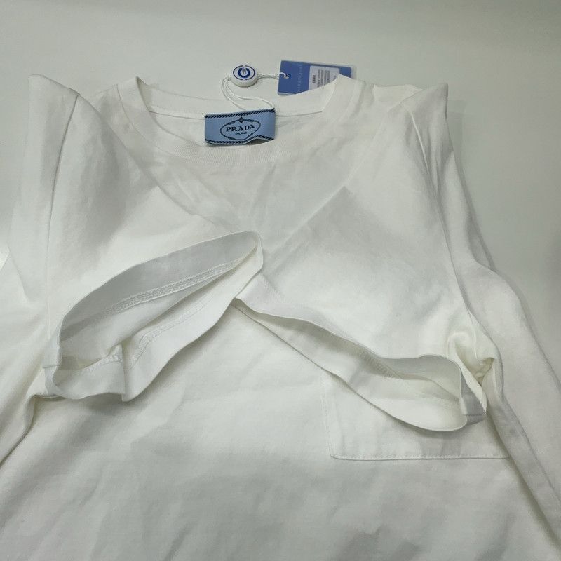 Prada Prada SS21 White Bow Detail TShirt-2506 Size US XS / EU 42 / 0 - 4 Thumbnail