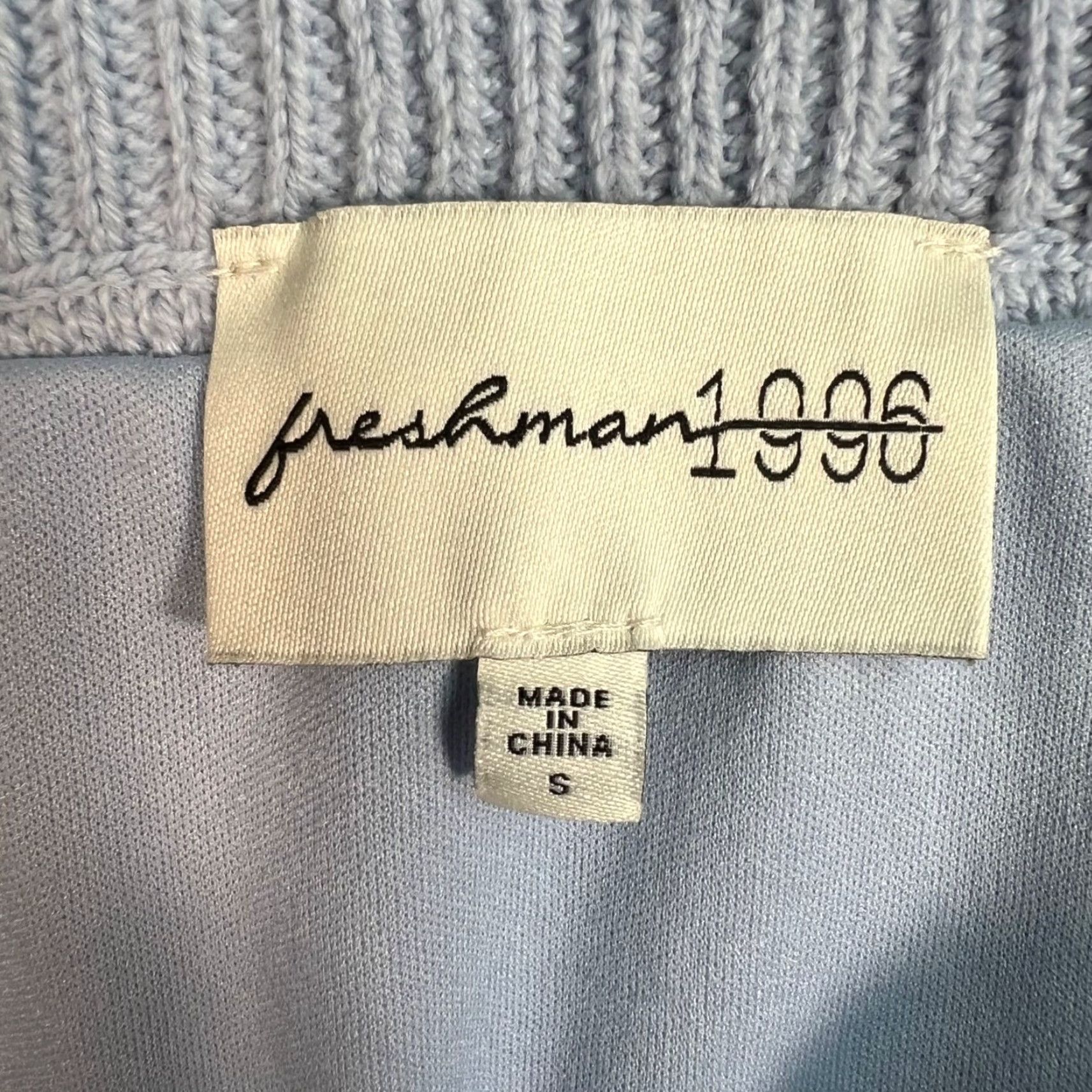 Vintage VINTAGE Freshman 1996 Skirt Small Light Blue Knit Ruffle Hem Mini Cotton Blend Women’s Adult Small Overall/Skirt Light Blue 1990s Womens Size 28" / US 6 / IT 42 - 3 Thumbnail