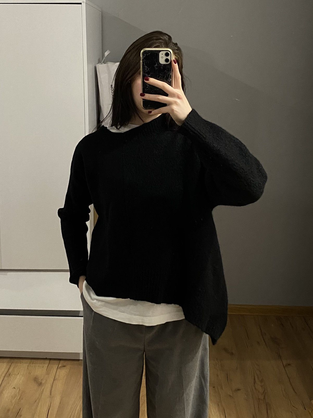 Maison Margiela MM6 Maison Margiela wool asymmetric bicolour sweater Size L / US 10 / IT 46 - 4 Thumbnail