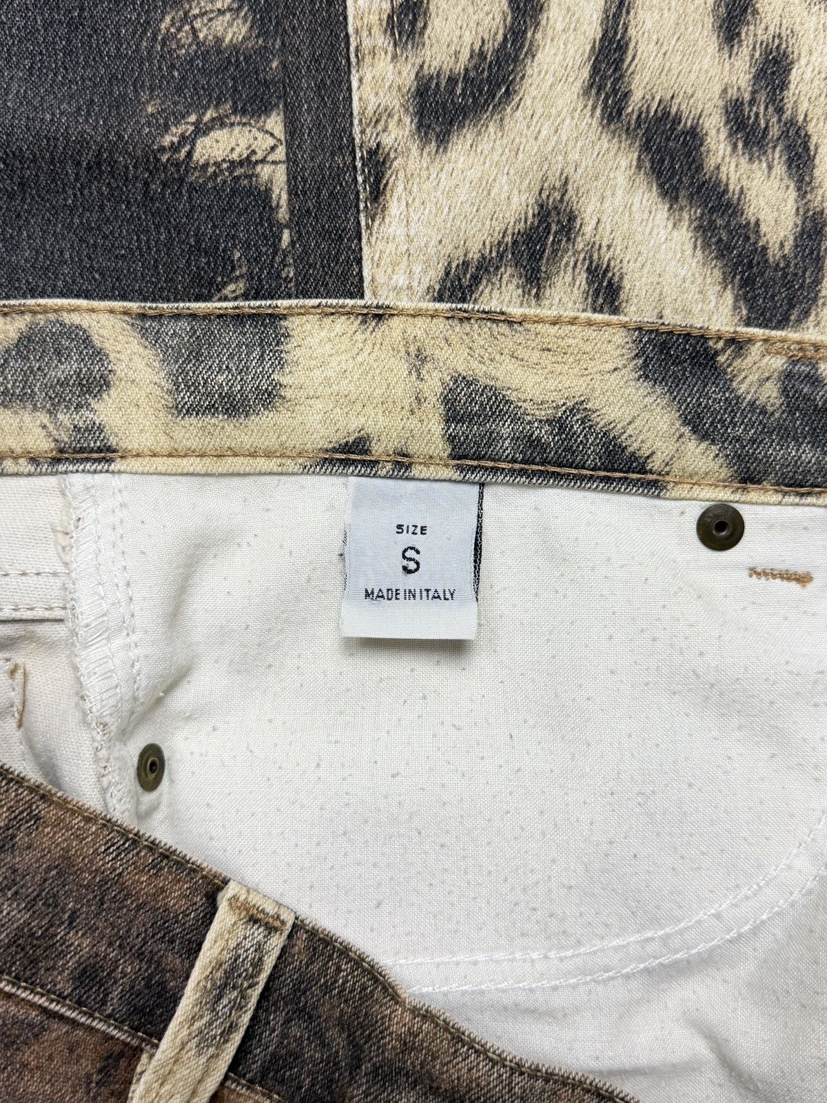 Roberto Cavalli Roberto Cavalli 2000’s Flared Leopard Explosion Denim Jeans Size 28" / US 6 / IT 42 - 11 Thumbnail