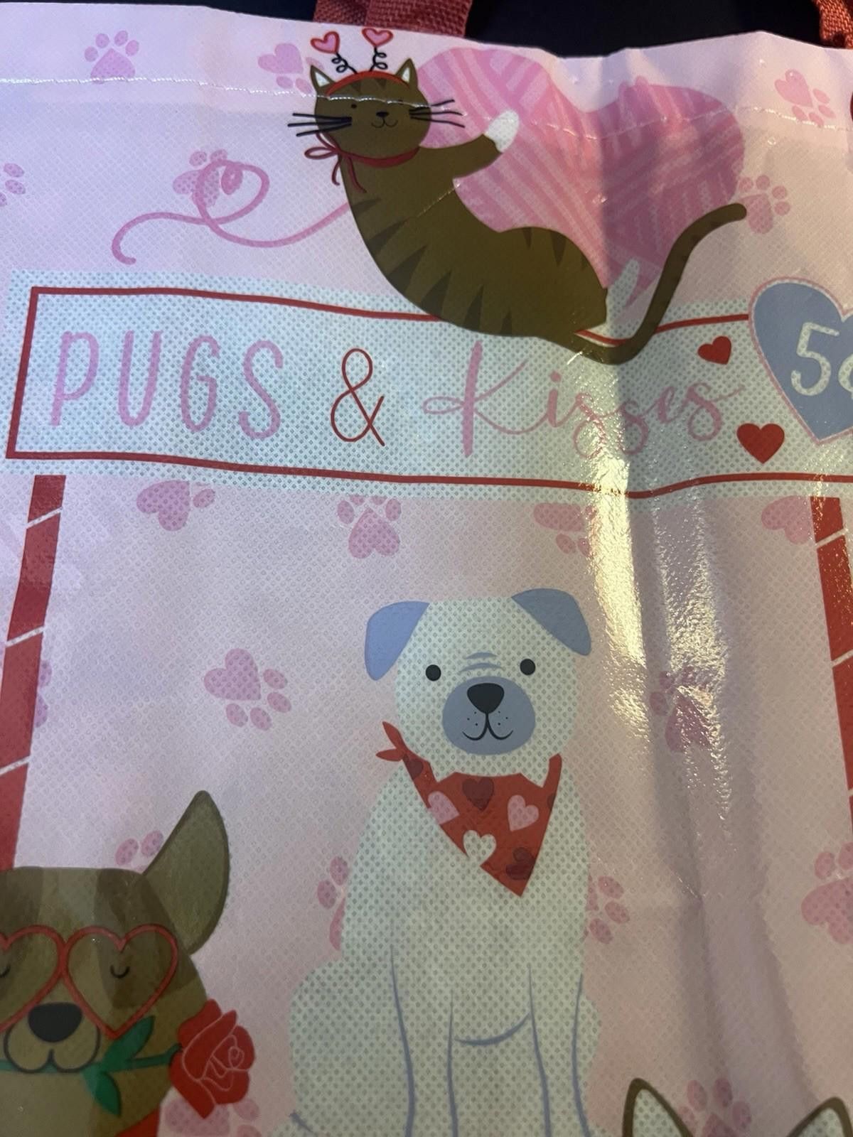 The Unbranded Brand Valentine's Day Cats & Dogs & Kisses Tote Bags Size 14"x 14" Size ONE SIZE - 2 Thumbnail