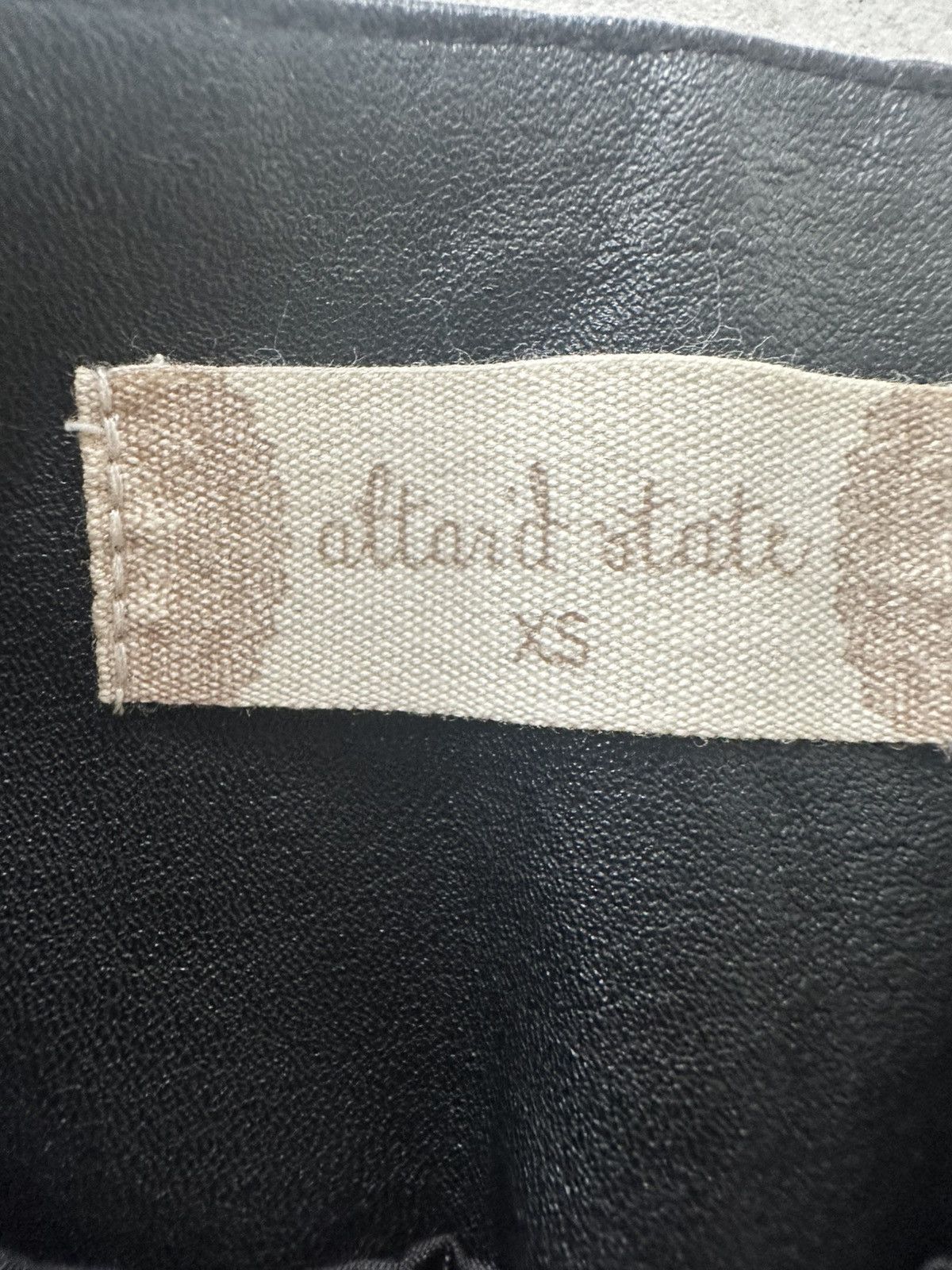 Other Altar'd State Black Leather with White Stitching Mini XS Size 25" / US 0 / IT 36 - 3 Thumbnail