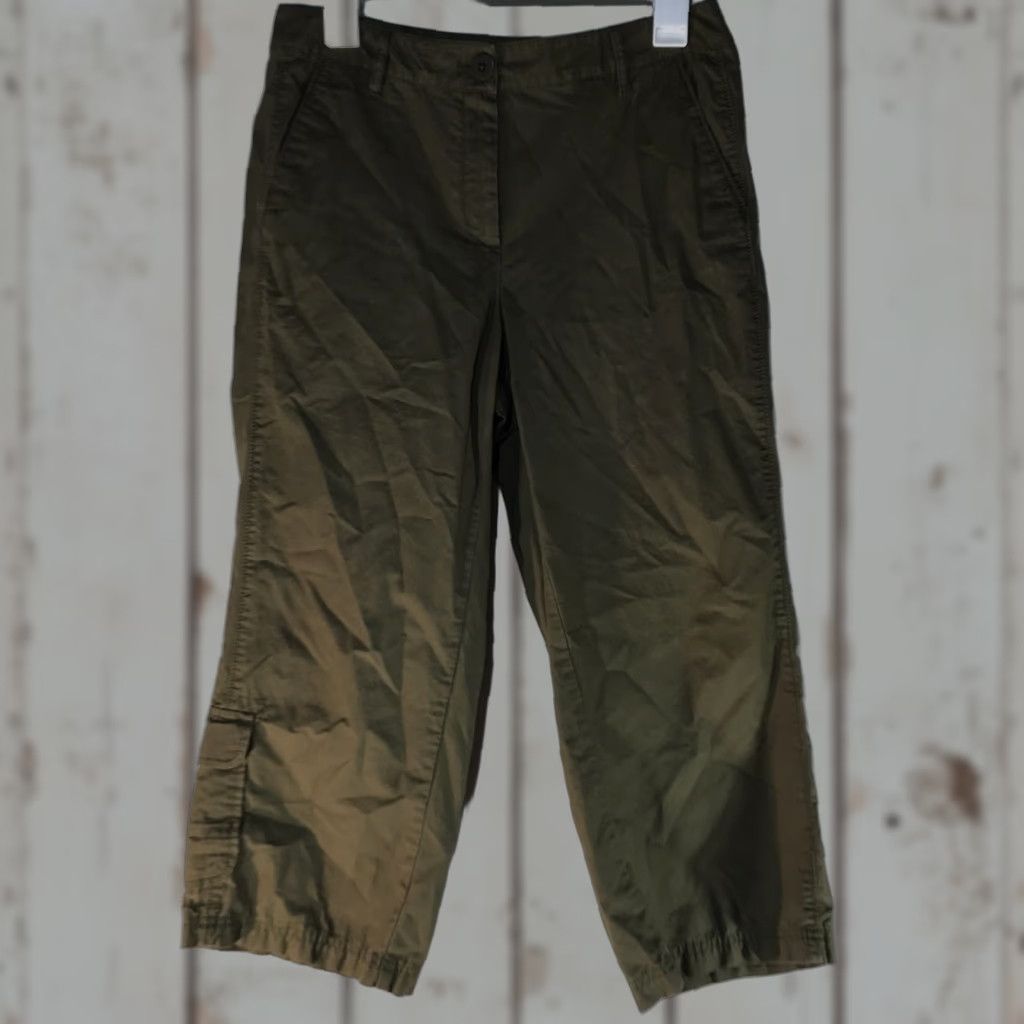 J. Jill J. Jill Green Cropped Pants Women's Size 6 100% Cotton Casual Workwear Size 28" / US 6 / IT 42 - 1 Thumbnail