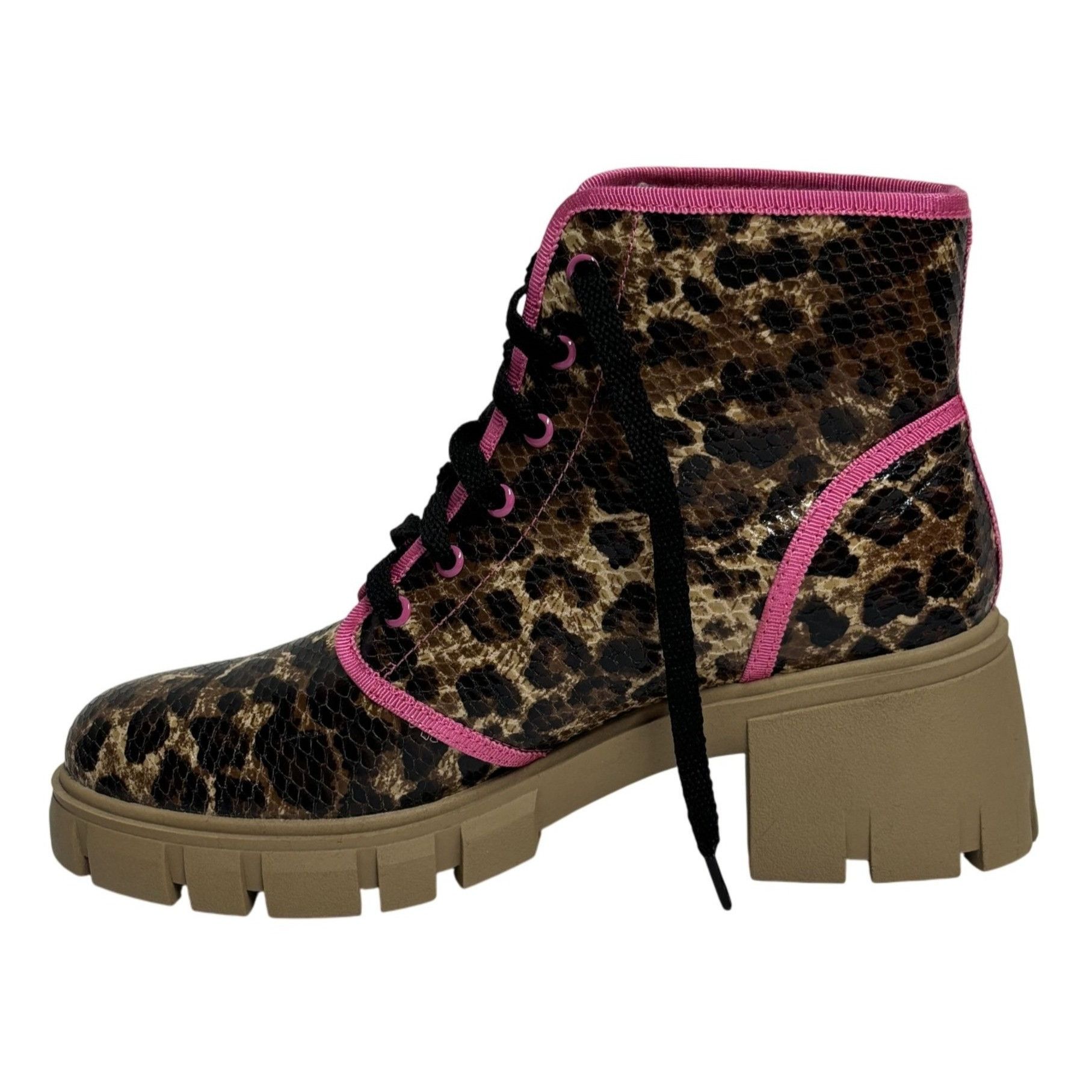 Other SHOE REPUBLIC / Husky / Leopard Print / Lace-Up / Chunky / A Size US 8 / IT 38 - 1 Thumbnail