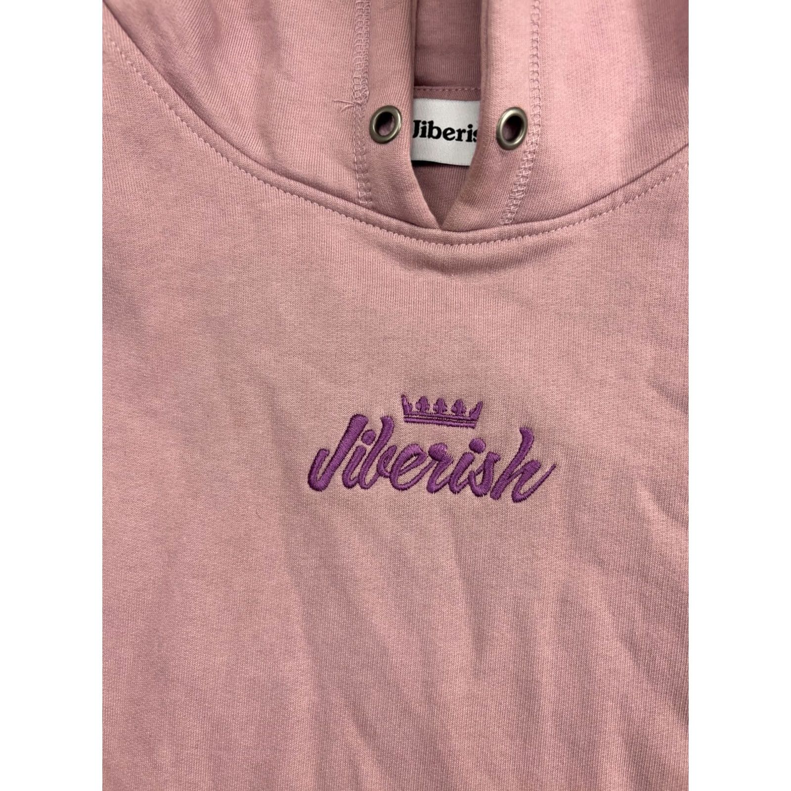 Pinko Jiberish Hoodie Mens L Pink Pullover Fleece Sweatshirt Crown Embroidered Crew Neck Pockets Logo Size US L / EU 52-54 / 3 - 2 Thumbnail
