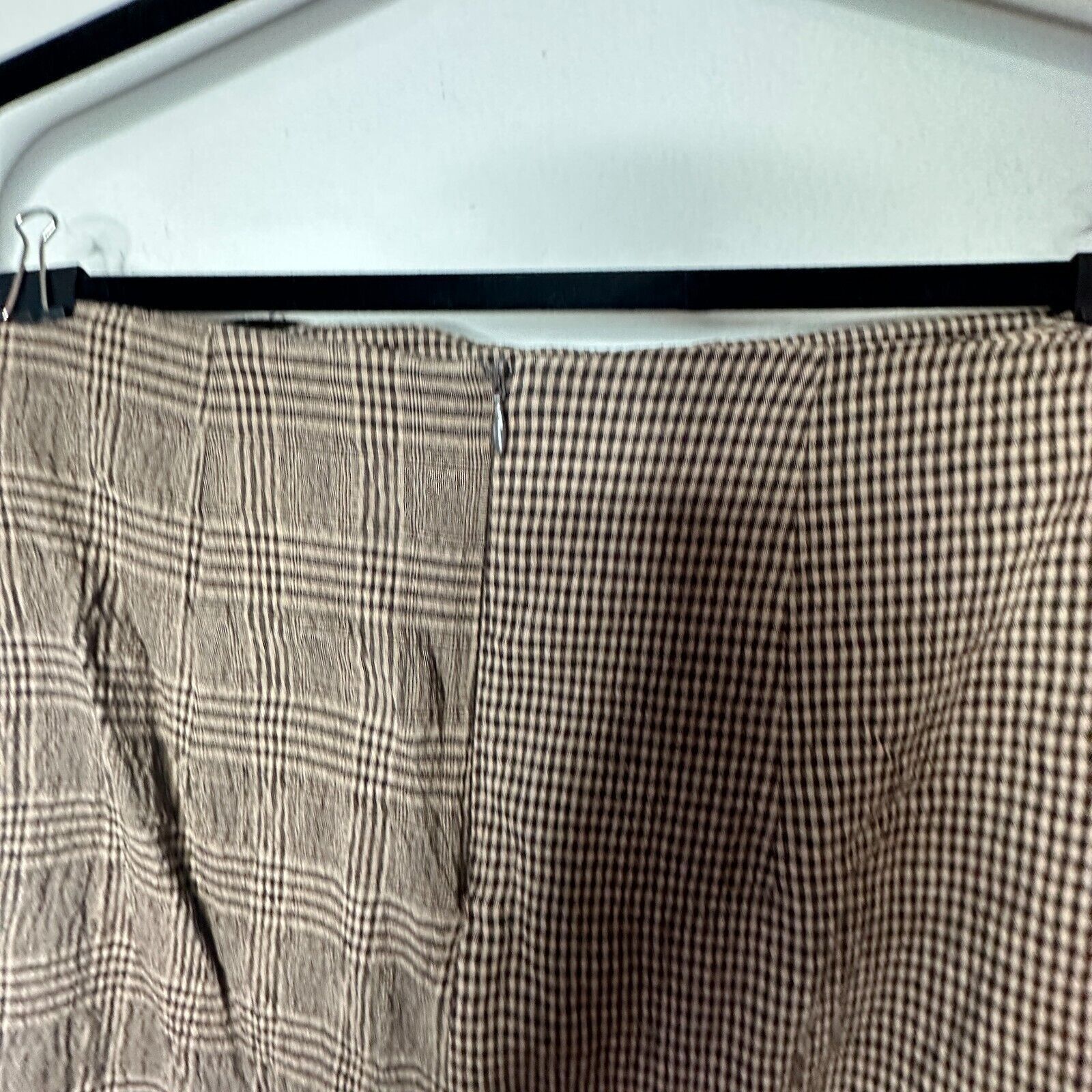 Mango Mango Brown Plaid Mix Side Ruffle ALine Back Zip Skirt Med Size 30" / US 8 / IT 44 - 7 Thumbnail