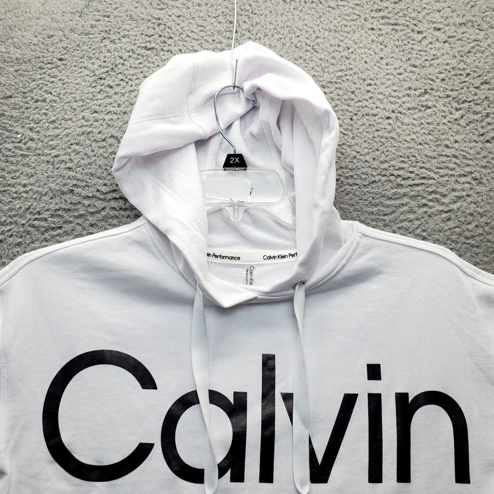 Calvin Klein Calvin Klein Performance Hoodie Womens XS White Cropped Spell Out Drawstring Hoodie Womens XS White USPS Size XS / US 0-2 / IT 36-38 - 6 Thumbnail