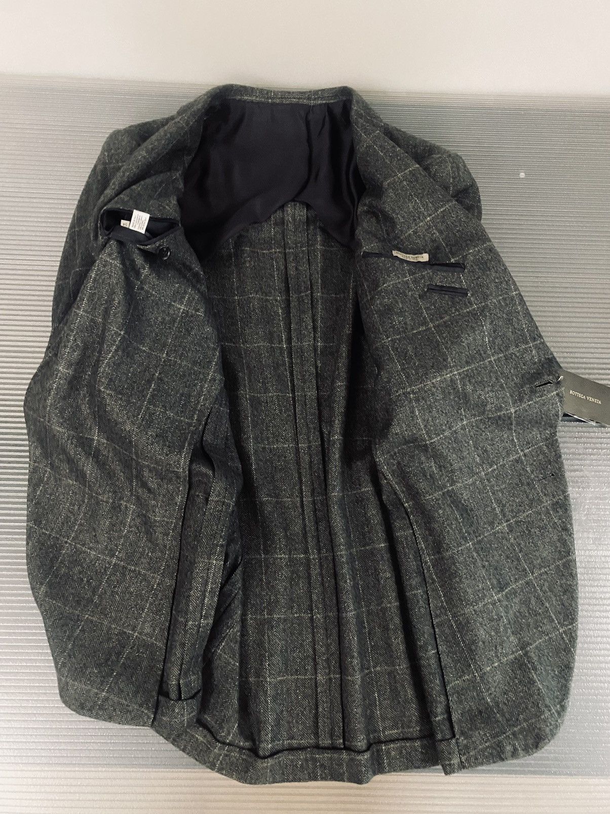 Bottega Veneta Bottega Veneta 🇮🇹 cashmere grey check jacket 54 NWT Size 44R - 6 Thumbnail