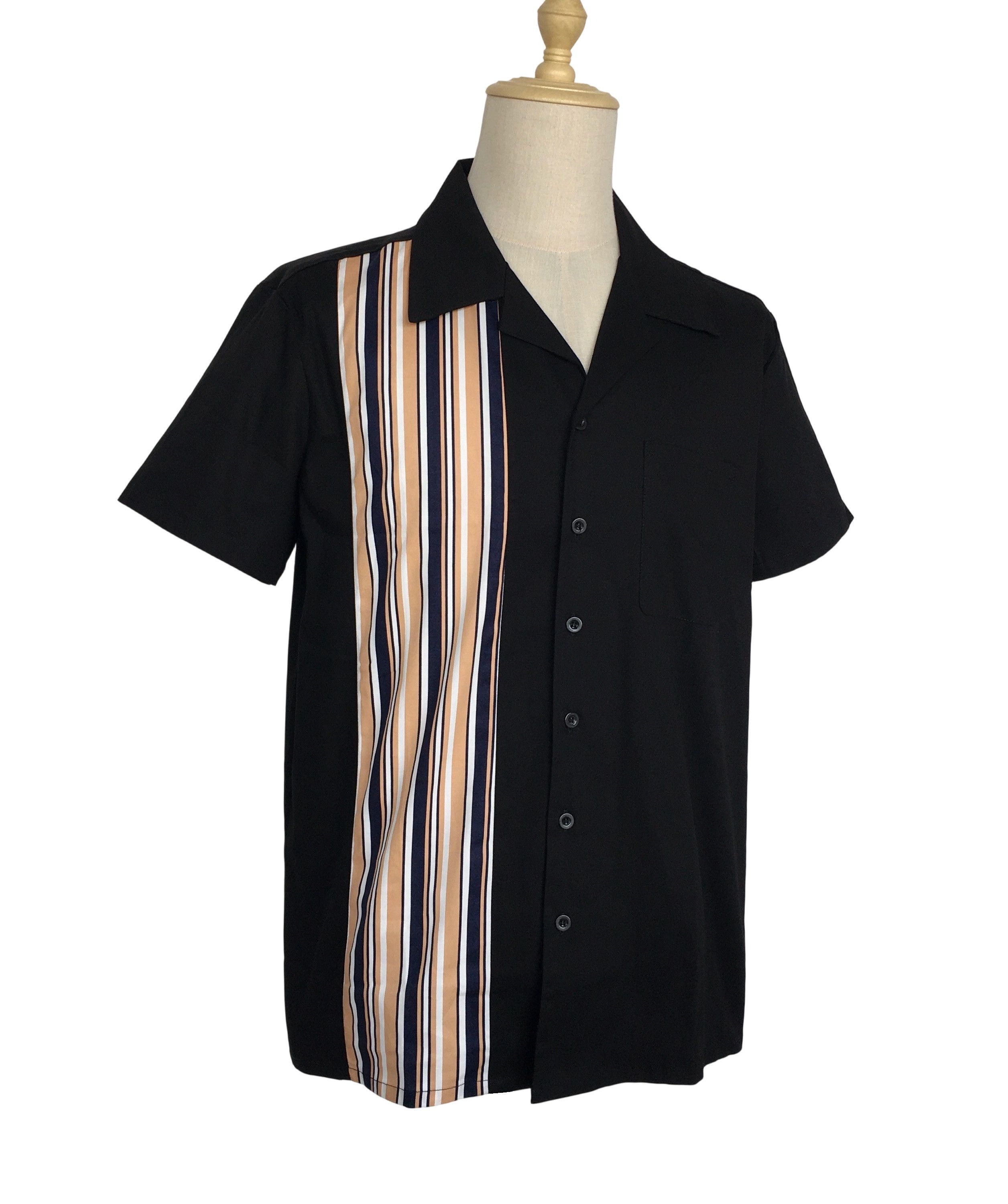 Other Black Casual Shirts Striped Panel Mens Shirts Size US XL / EU 56 / 4 - 2 Thumbnail